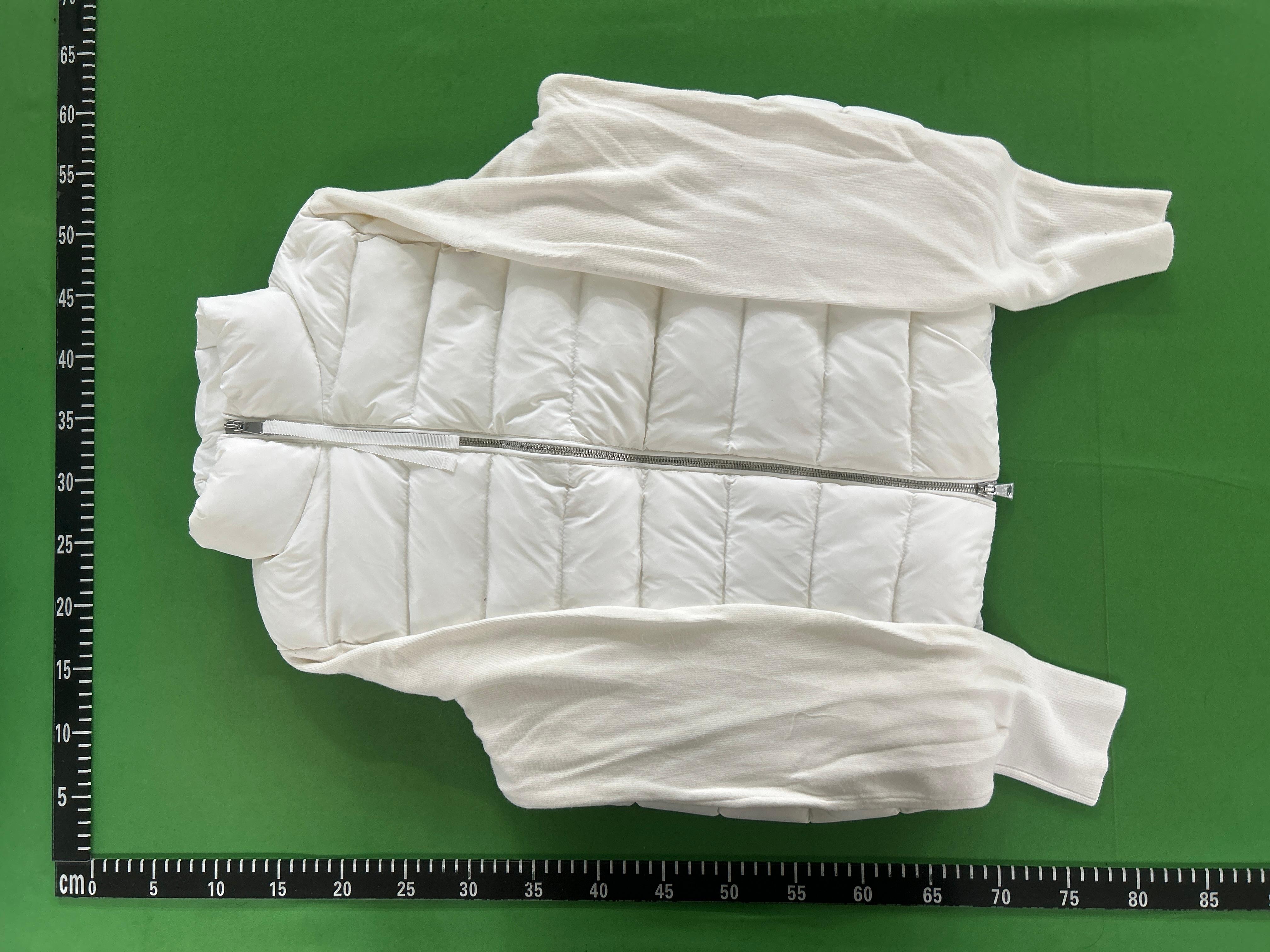 Foto QC 4 de Moncler Cardigan Down Jacket Knit Panel White