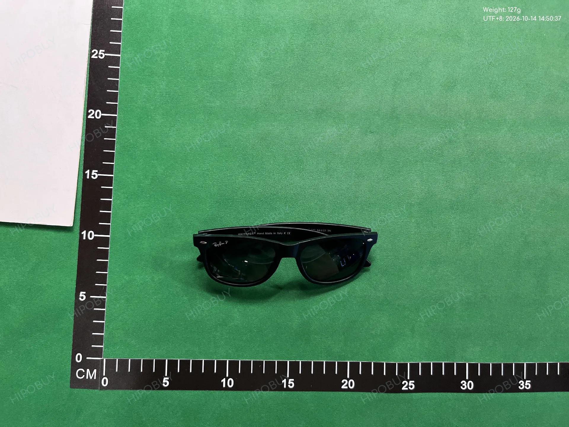 Foto QC 7 de Ray-Ban Wayfarer Acetate Sunglasses Black Green (RB2140-901)