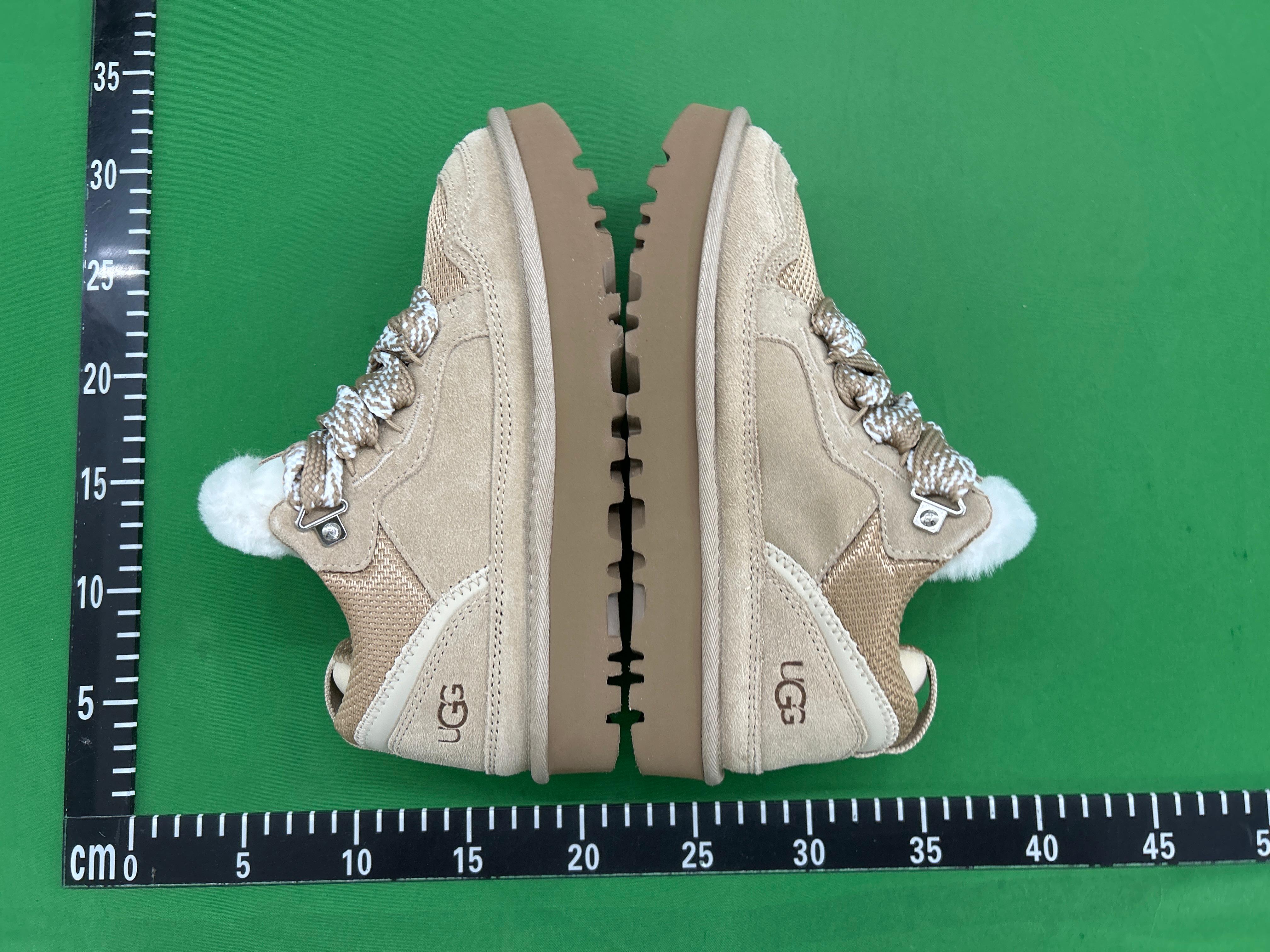 Foto QC 8 de UGG Lowmel Suede Sheepskin Low-Top Platform Sneakers Pink Thick Laces 1144032