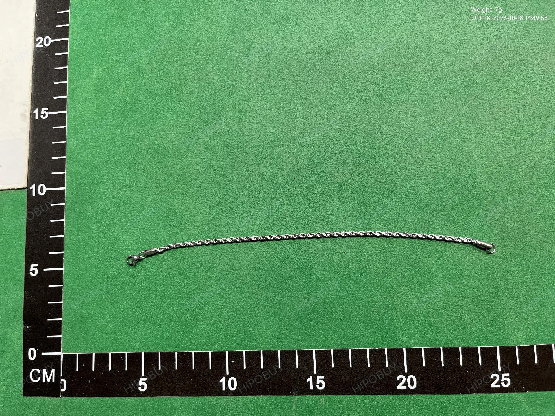 Foto QC 8 de Unbranded Rope Chain Bracelet Titanium Steel Black