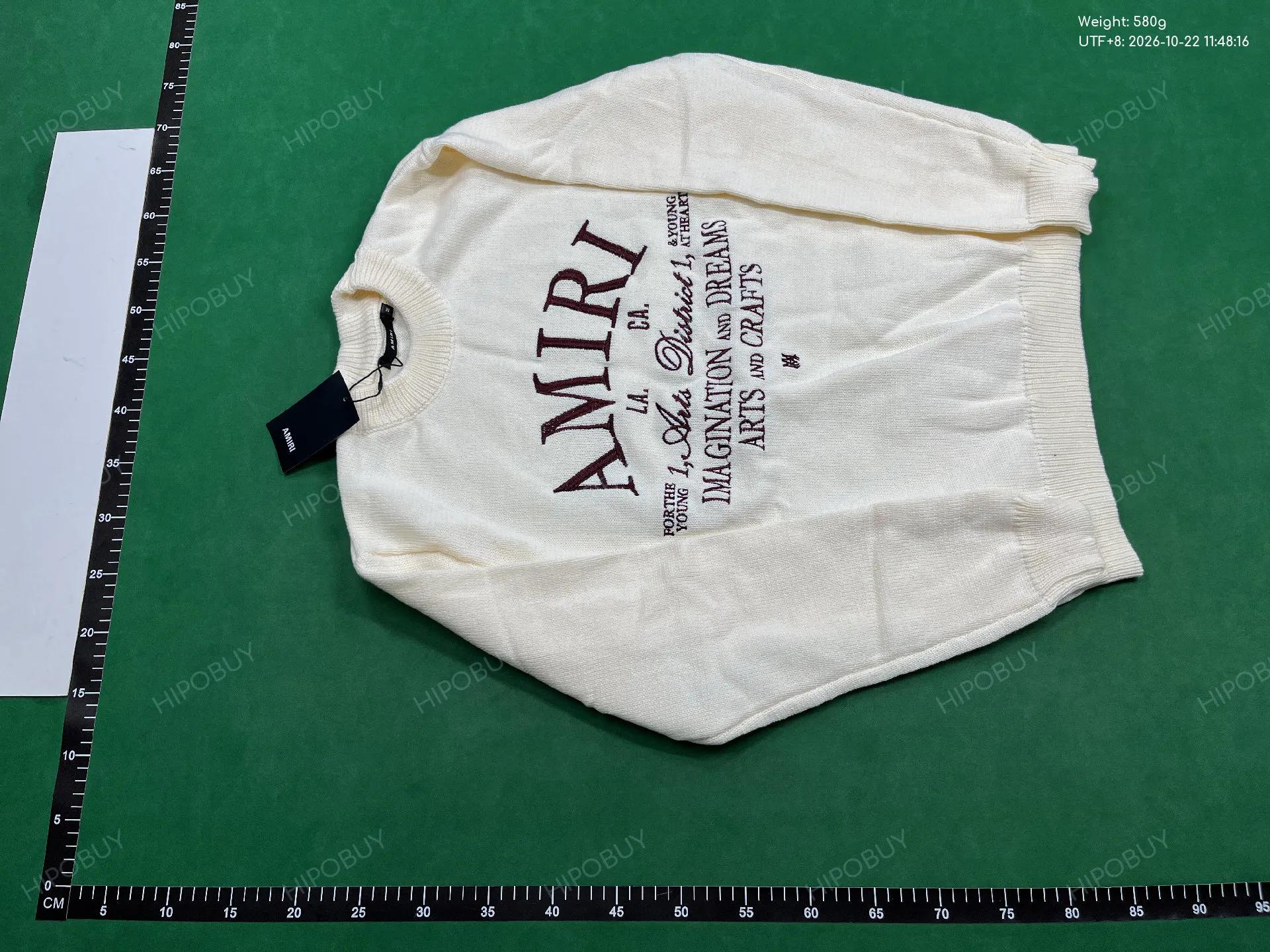 Foto QC 2 de Amiri Logo Jacquard Crewneck Sweater Black