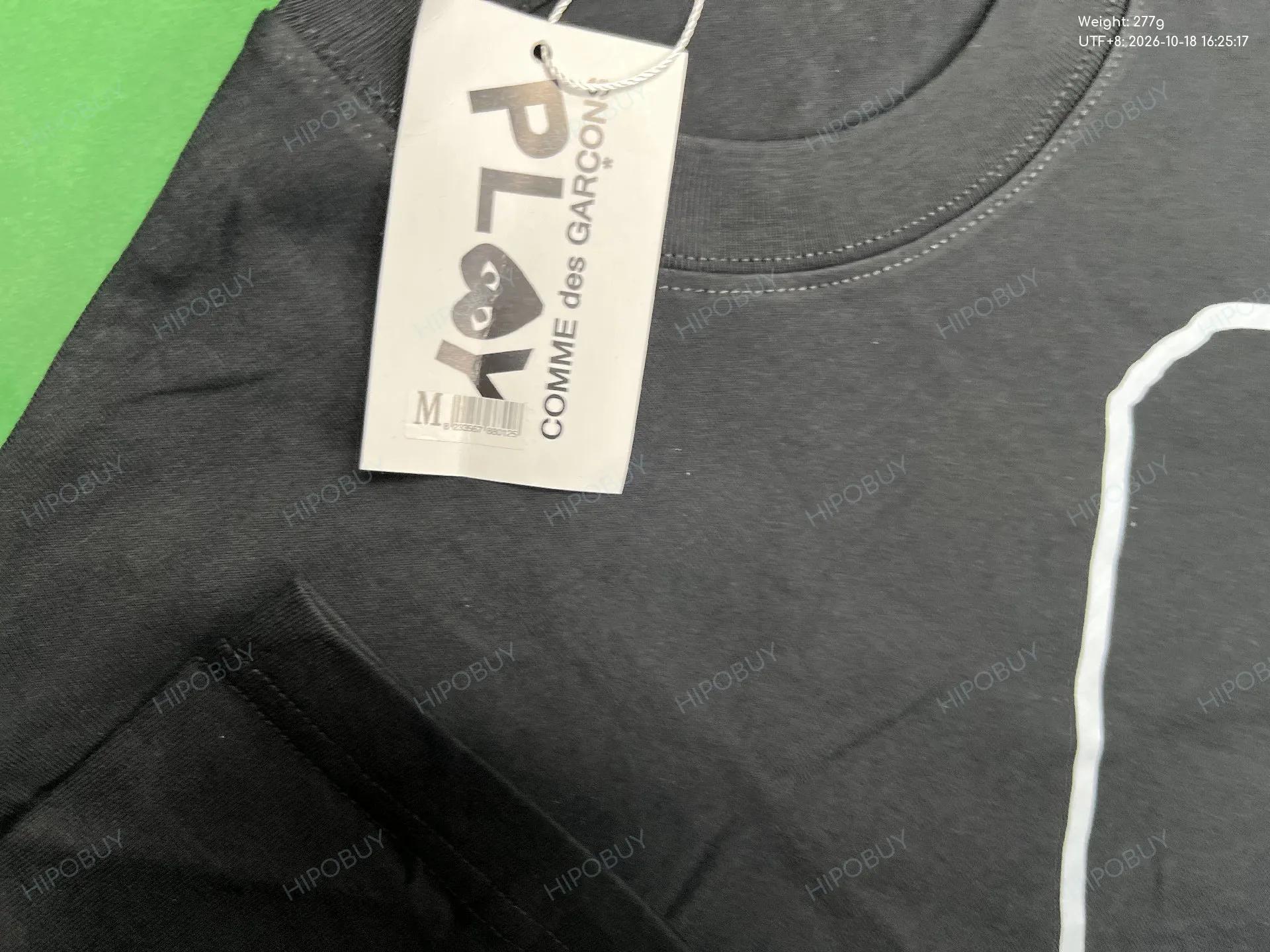Foto QC 5 de Comme des Garçons PLAY Blue Eyes Red Heart T-Shirt Cream