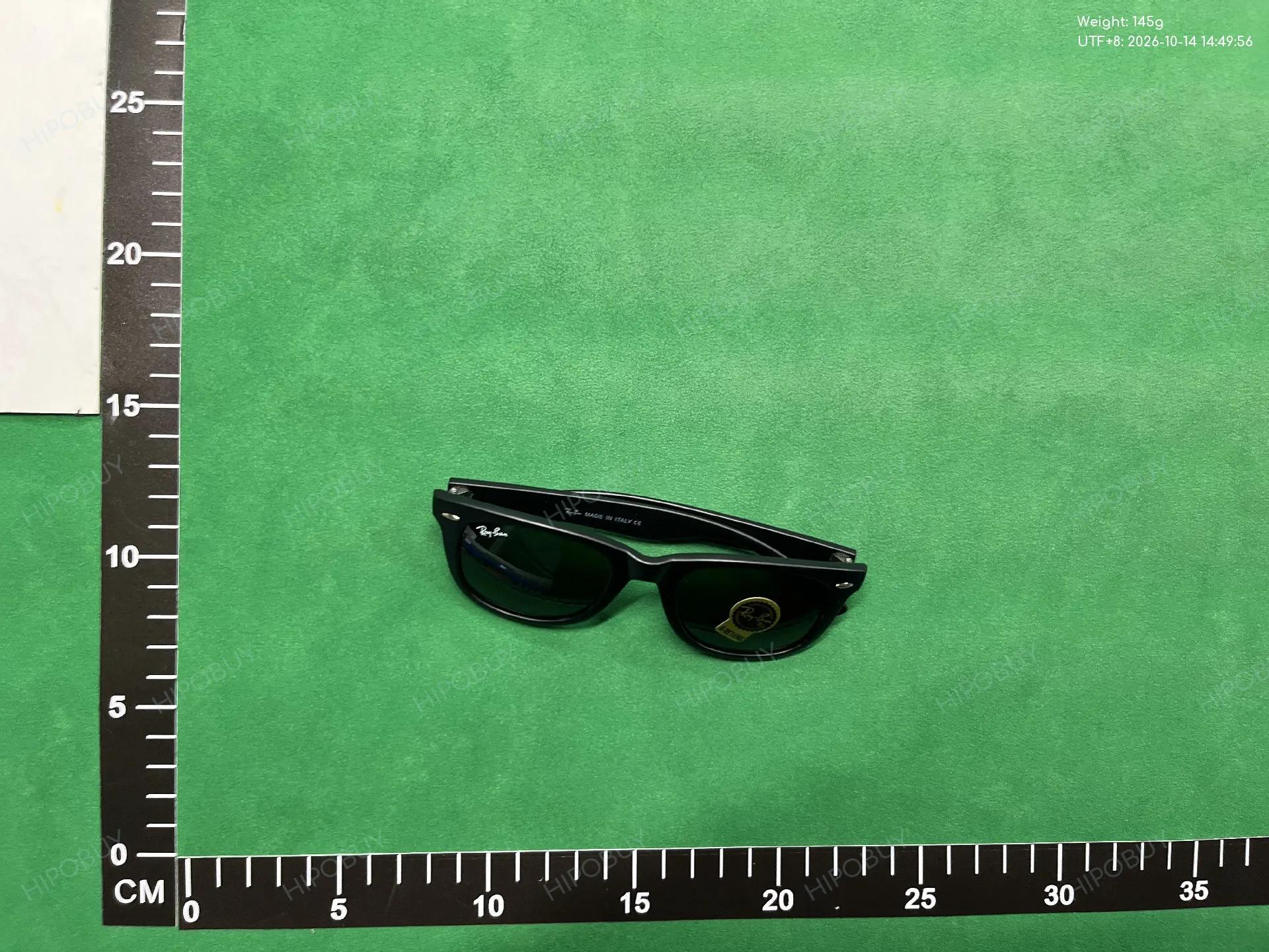 Foto QC 4 de Ray-Ban Wayfarer Acetate Sunglasses Black Green (RB2140-901)