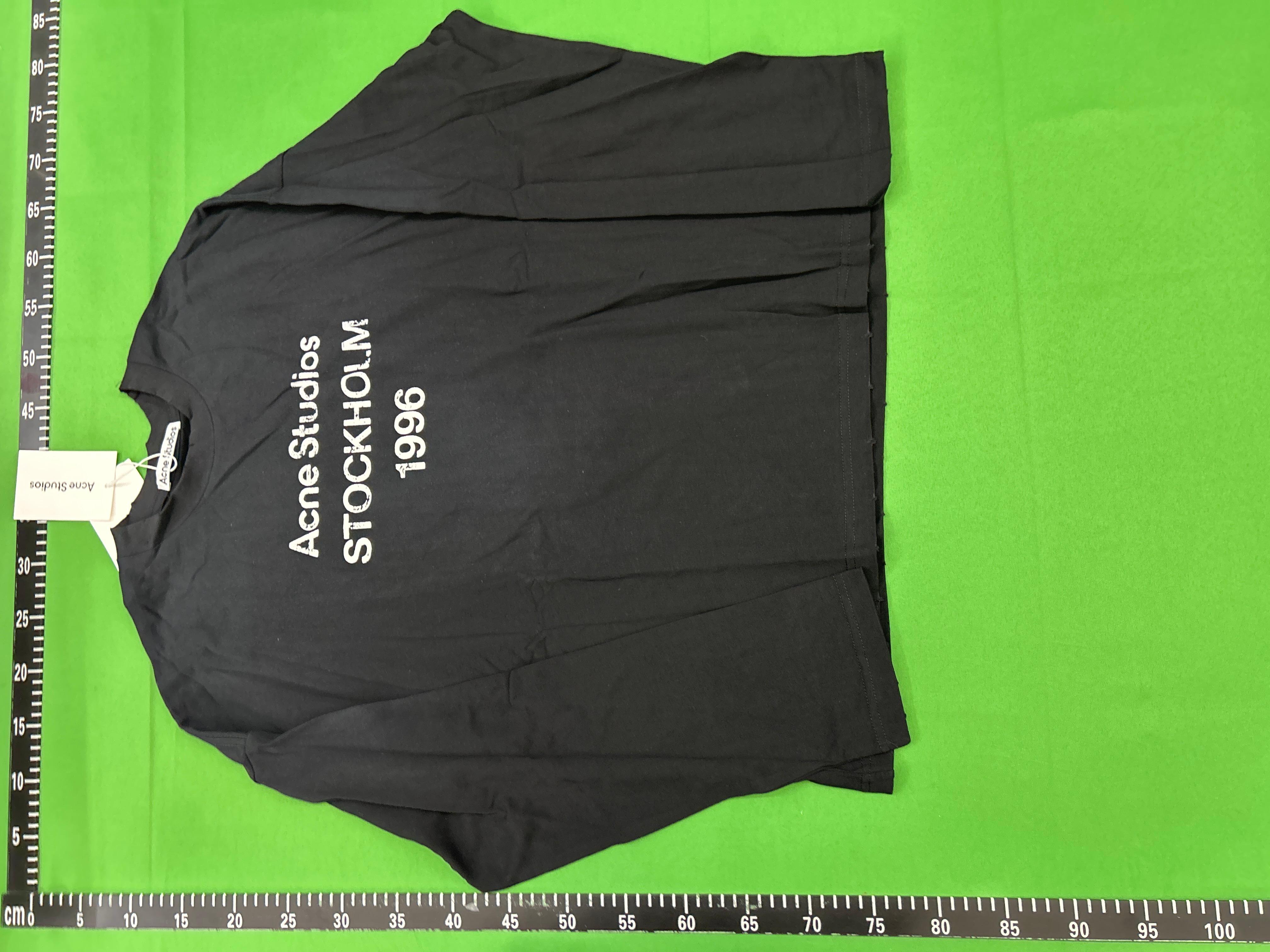 Foto QC 2 de Acne Studios Shirt Distressed Washed Paint Splatter Logo Blue