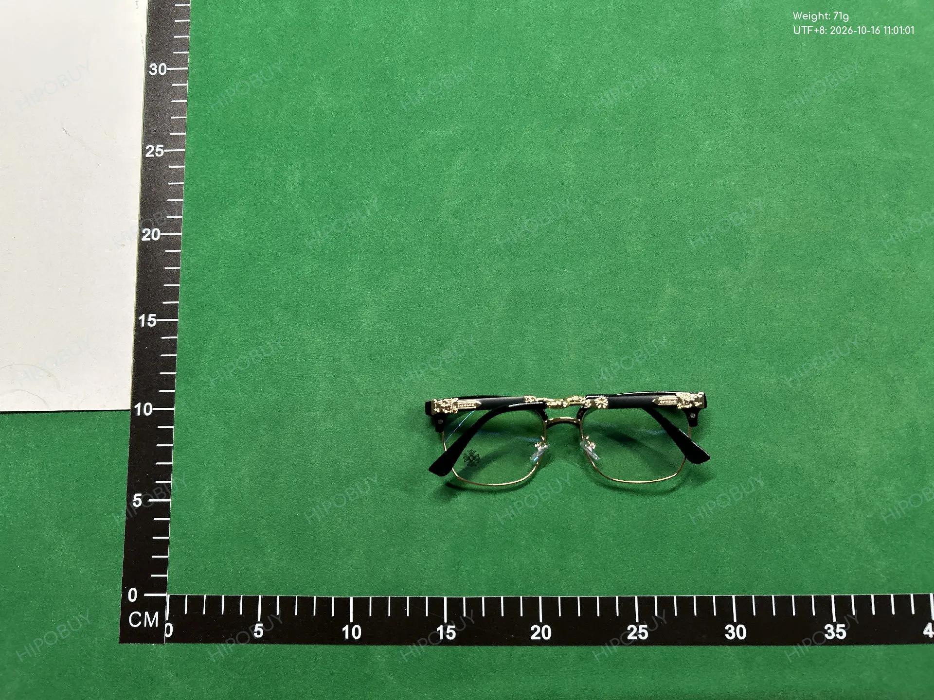Foto QC 2 de Chrome Hearts Browline Rectangle Acetate Metal Eyeglasses Black Silver Clear (2275)