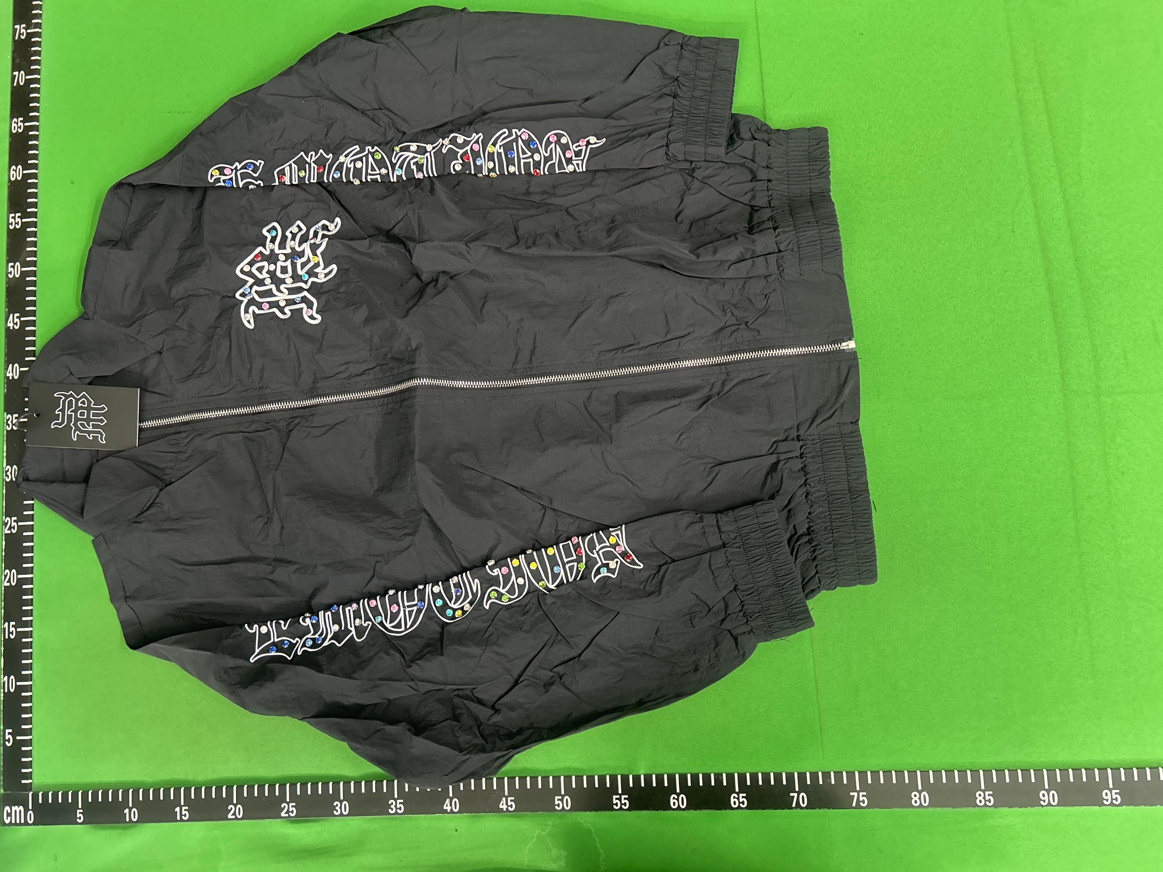 Foto QC 3 de Mixed Emotion Jacket Rhinestone Gothic Logo Black