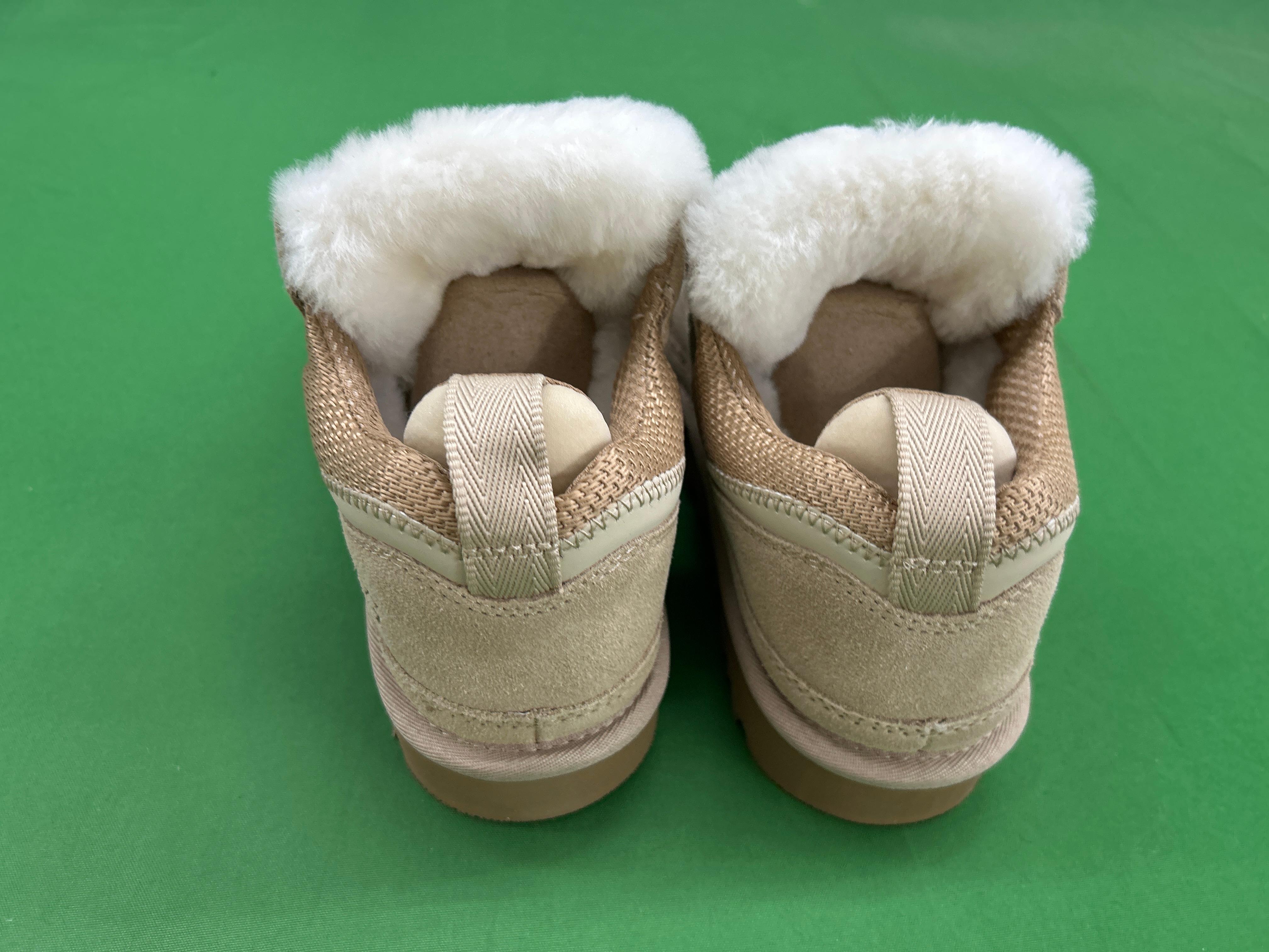 Foto QC 2 de UGG Lowmel Suede Sheepskin Low-Top Platform Sneakers Pink Thick Laces 1144032