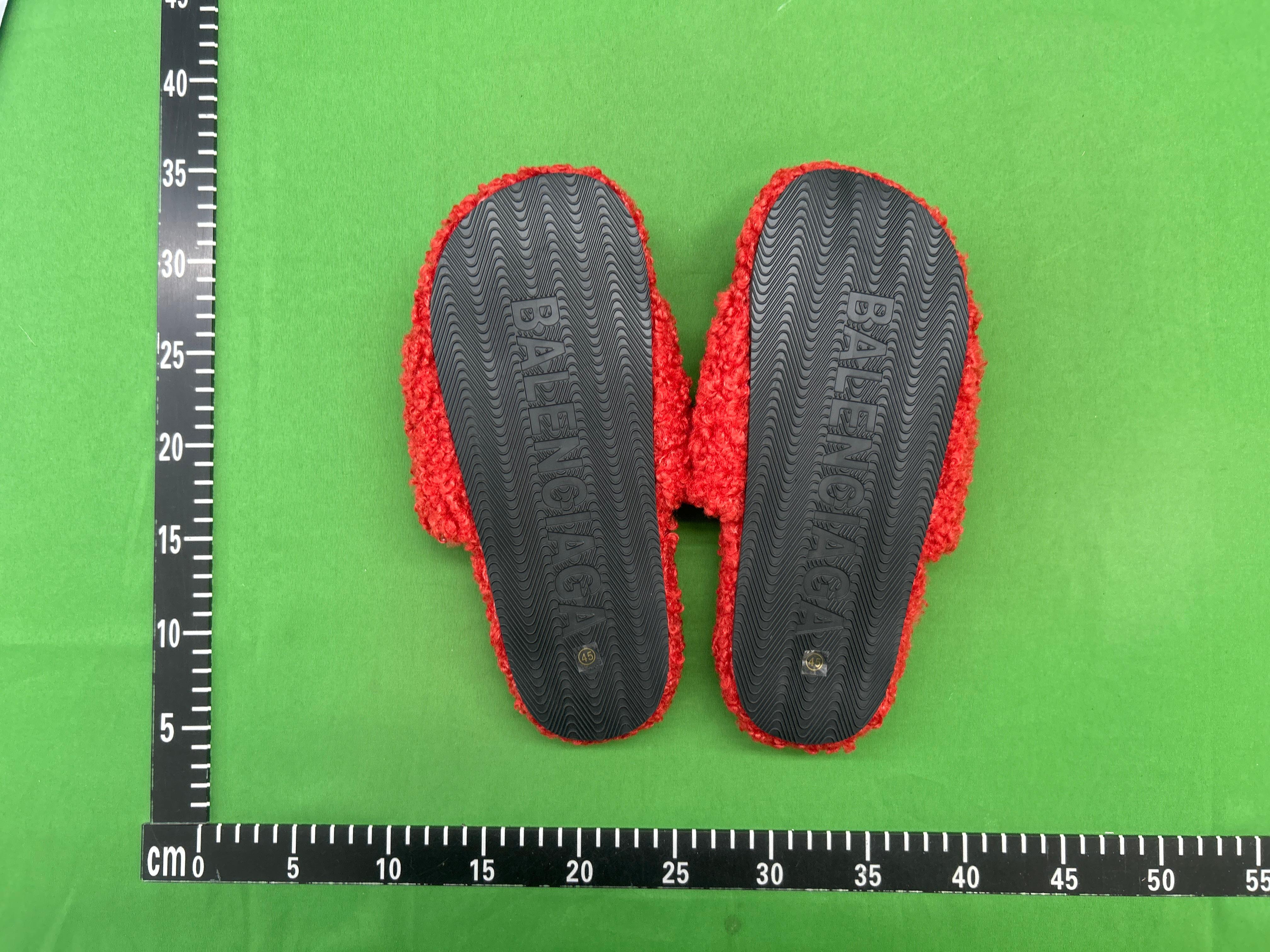 Foto QC 6 de Balenciaga Furry Slide Faux Shearling Political Campaign Red