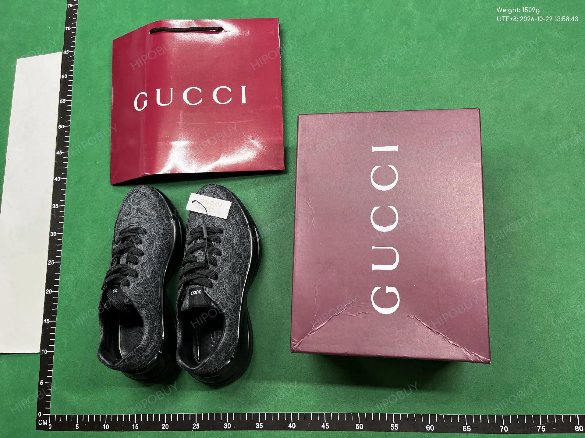 Foto QC 1 de Gucci Rhyton Low GG Supreme Black Grey