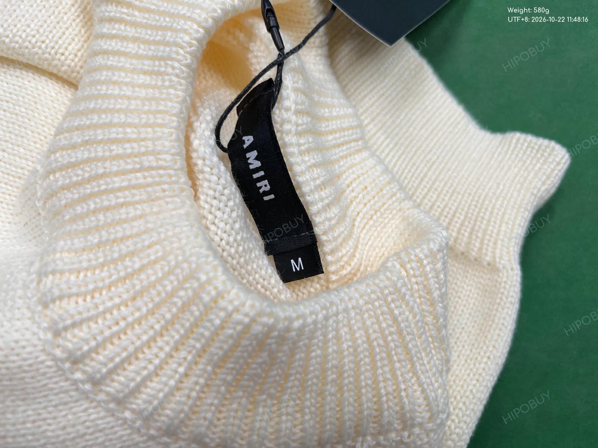 Foto QC 1 de Amiri Logo Jacquard Crewneck Sweater Black
