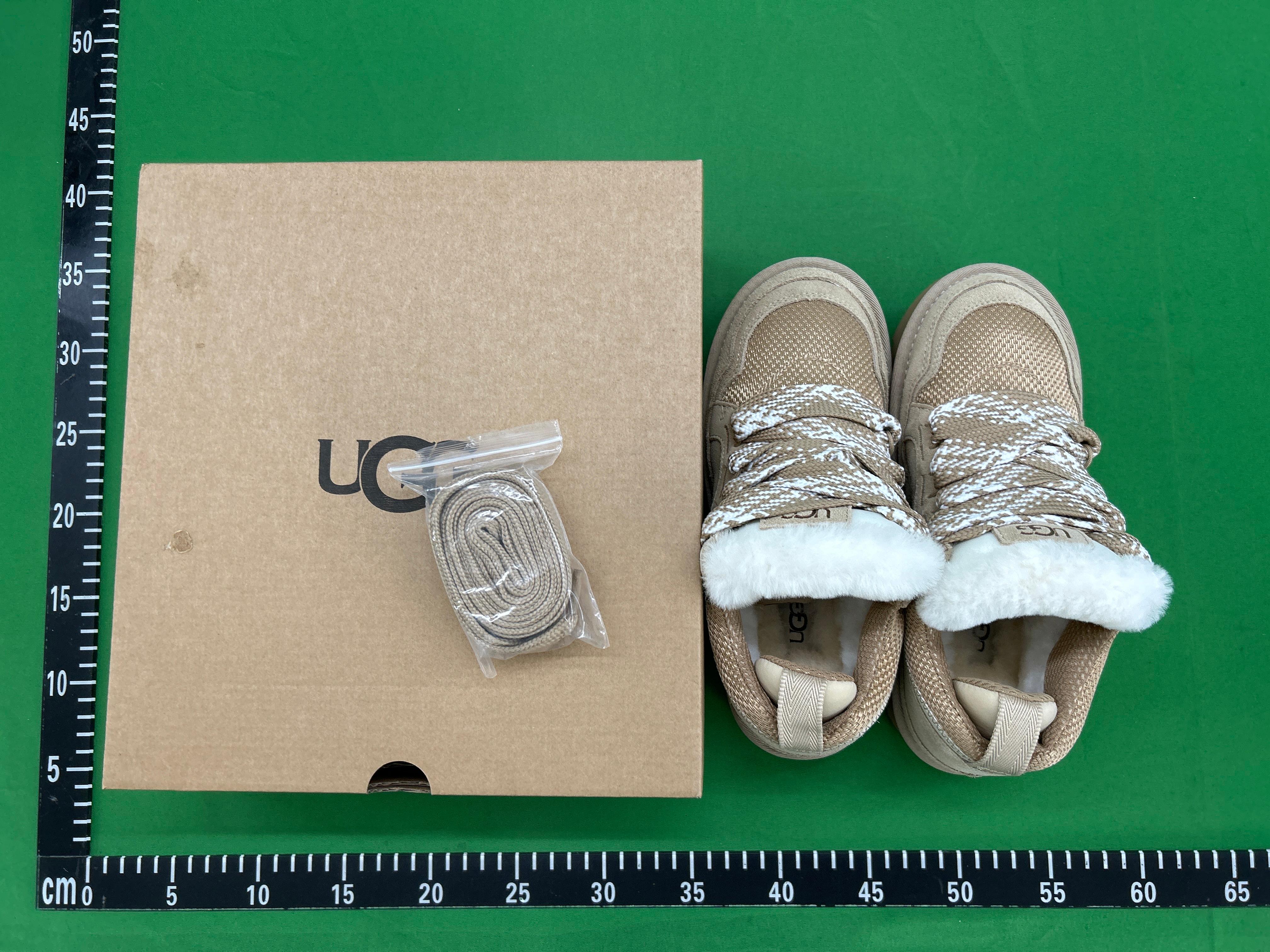 Foto QC 3 de UGG Lowmel Suede Sheepskin Low-Top Platform Sneakers Pink Thick Laces 1144032