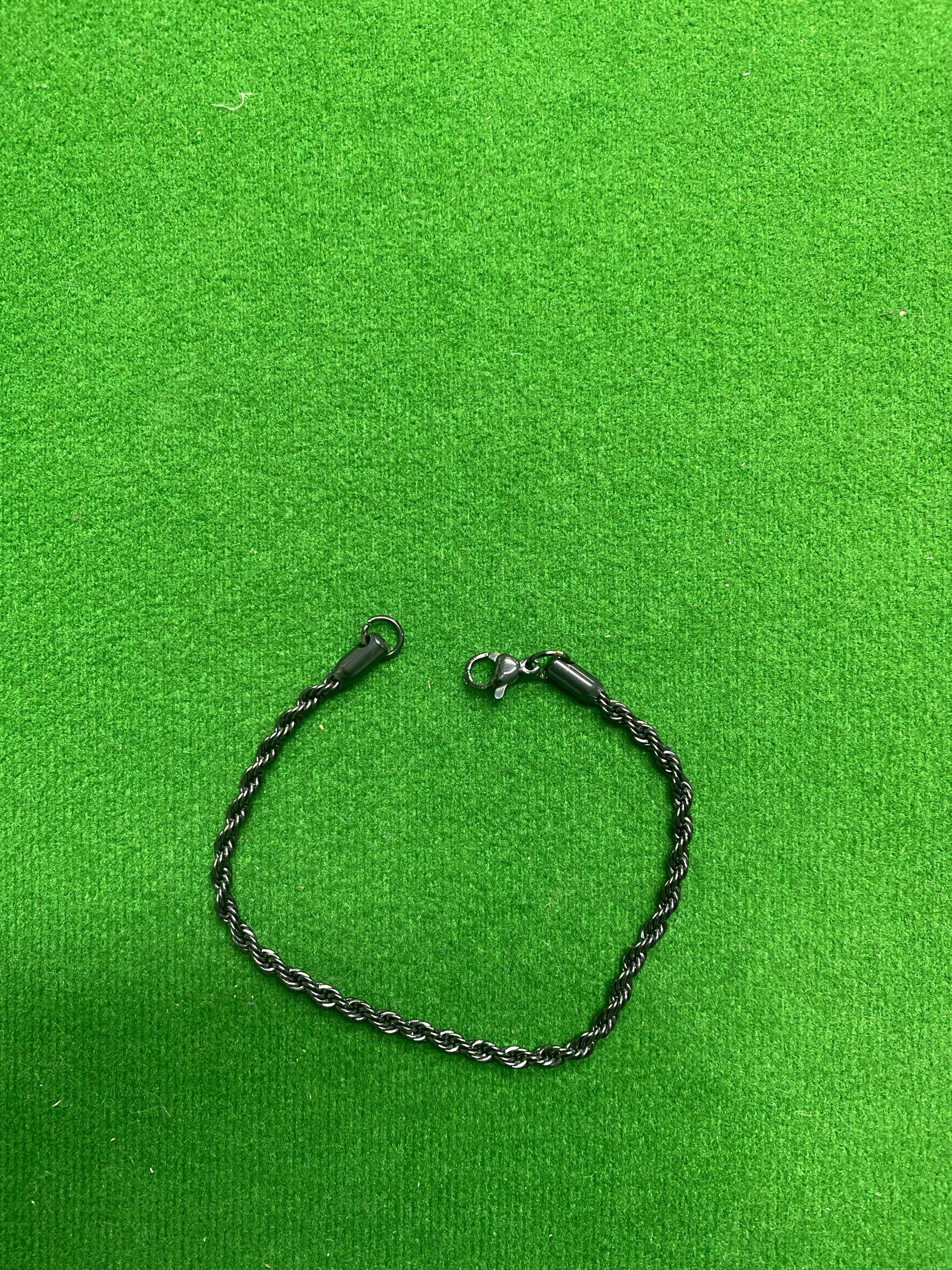 Foto QC 4 de Unbranded Rope Chain Bracelet Titanium Steel Black
