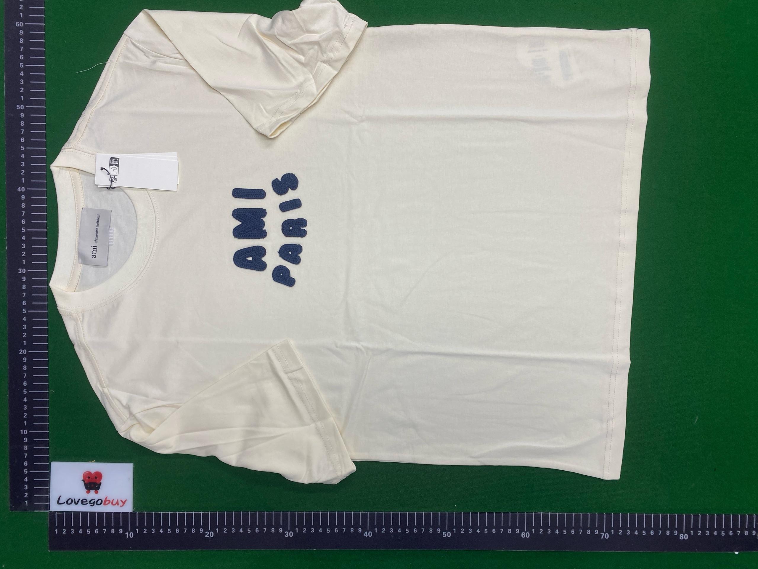 Foto QC 3 de Ami Paris T-shirt Logo Print Cream