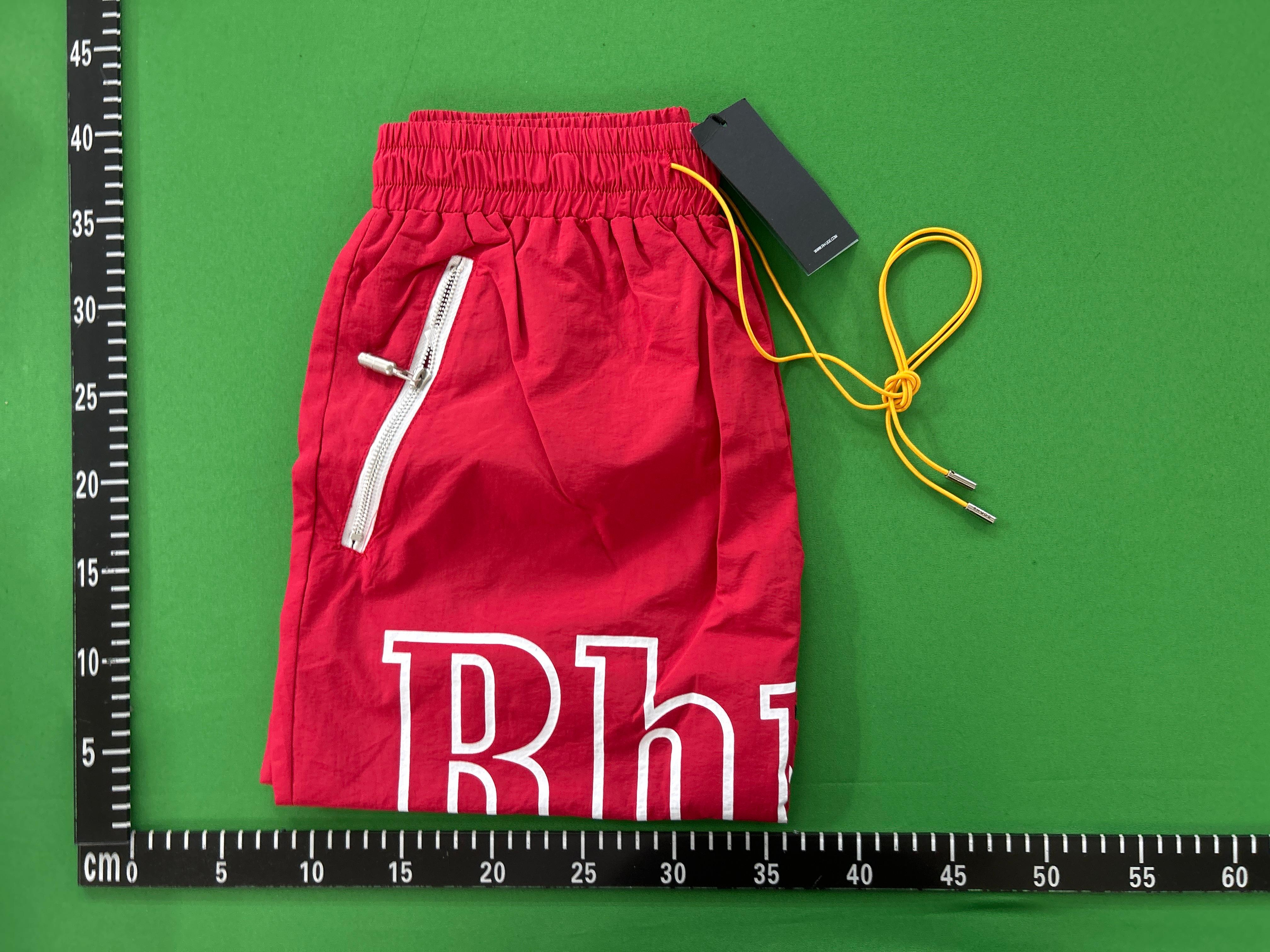 Foto QC 5 de Rhude Logo Basketball Swim Shorts Green Orange