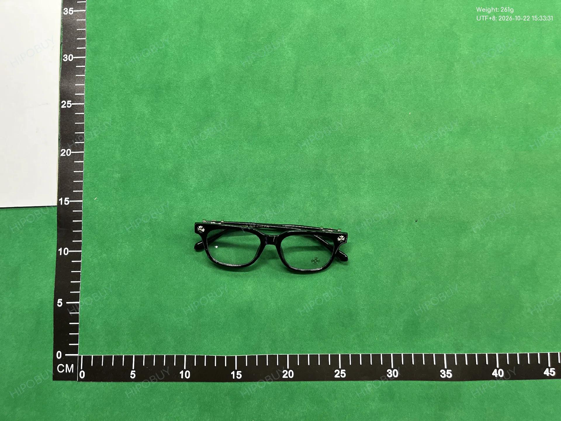 Foto QC 3 de Chrome Hearts Square-Frame Acetate Eyeglasses Black Gold