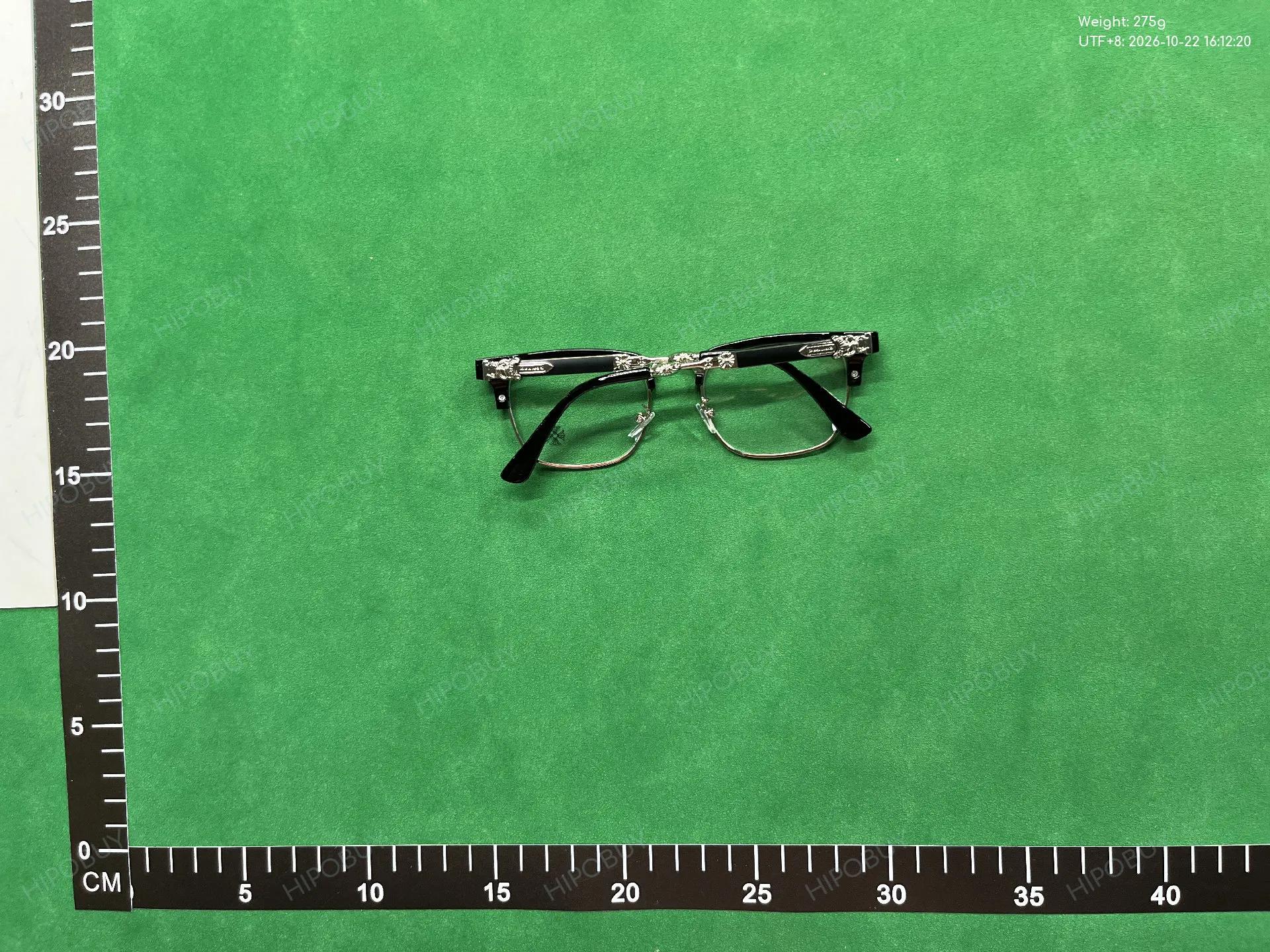 Foto QC 7 de Chrome Hearts Square-Frame Acetate Eyeglasses Black Gold