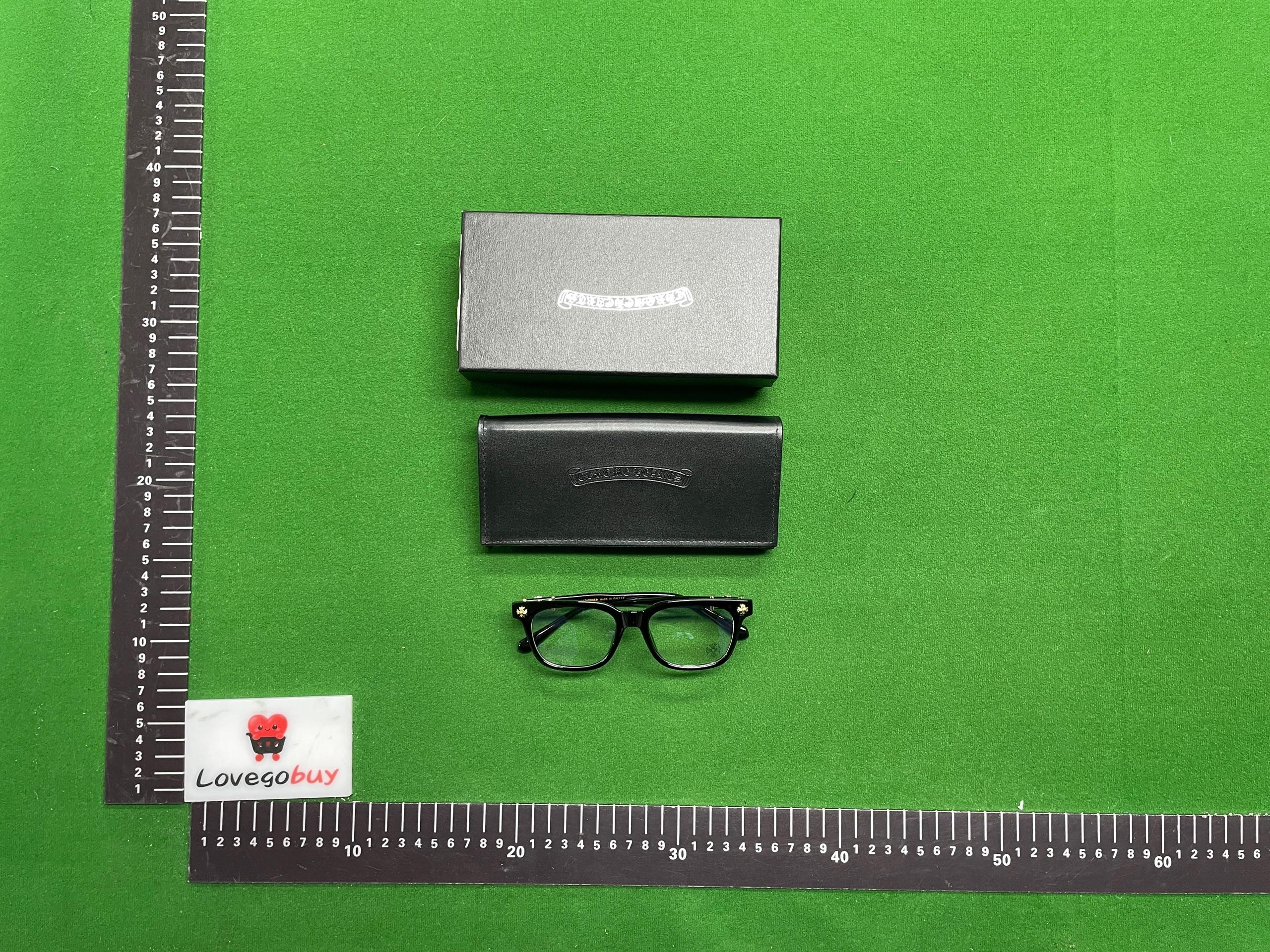 Foto QC 1 de Chrome Hearts Square-Frame Acetate Eyeglasses Black Gold