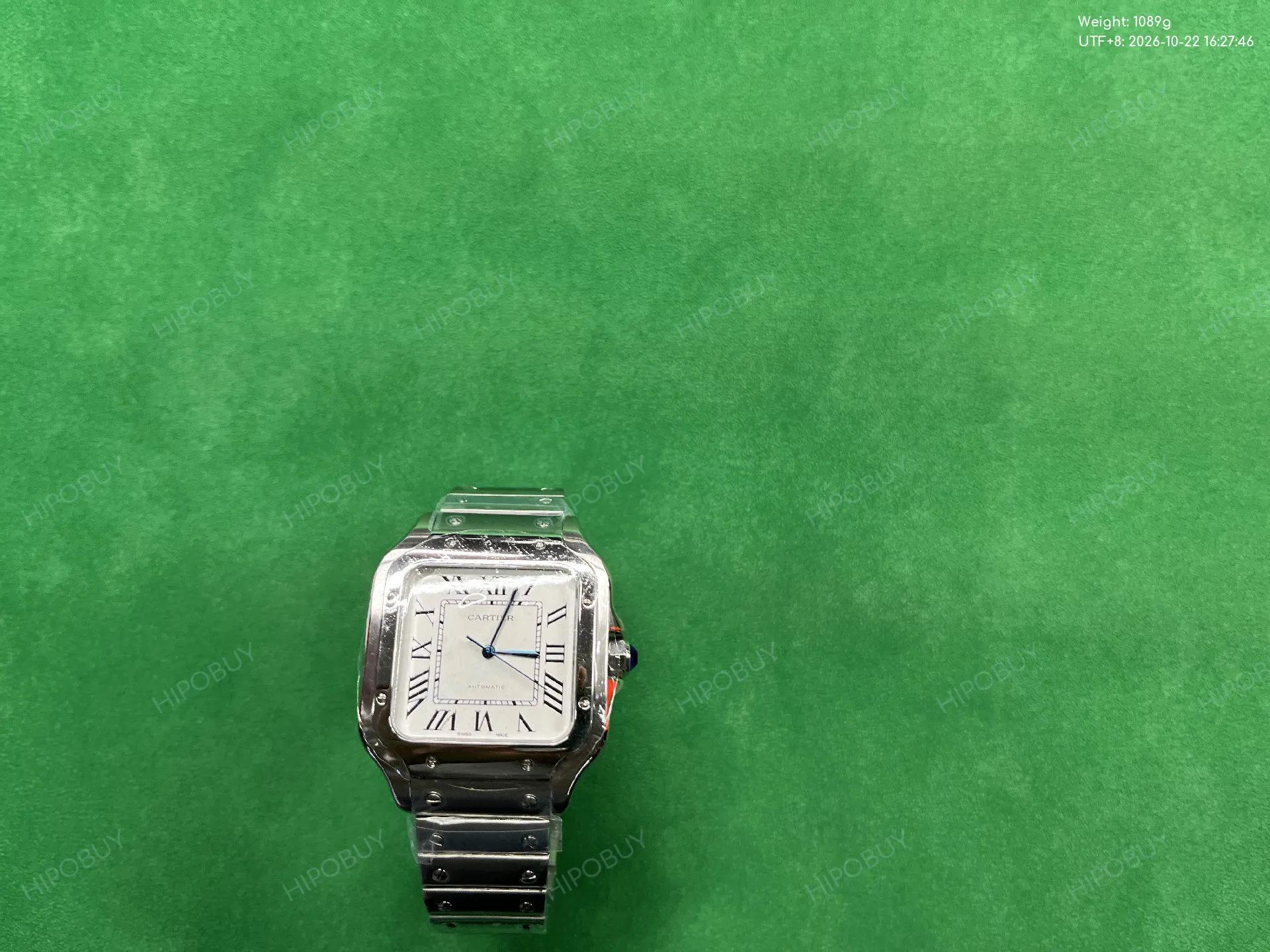 Foto QC 1 de Cartier Santos de Cartier Iced Out Blue Dial WSSA0030