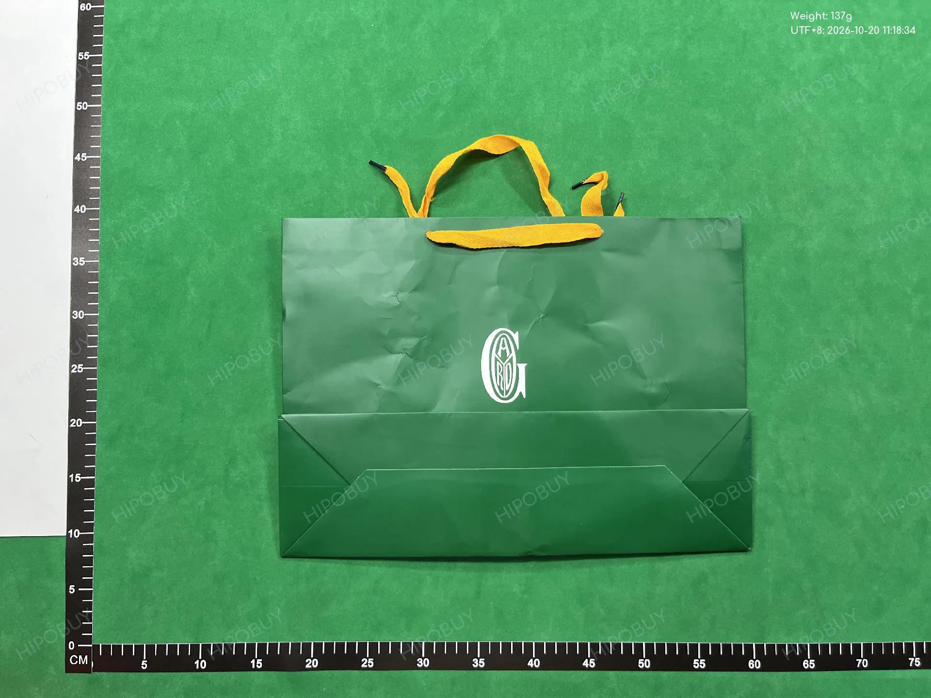 Foto QC 1 de Goyard Logo Paper Shopping Bag Green