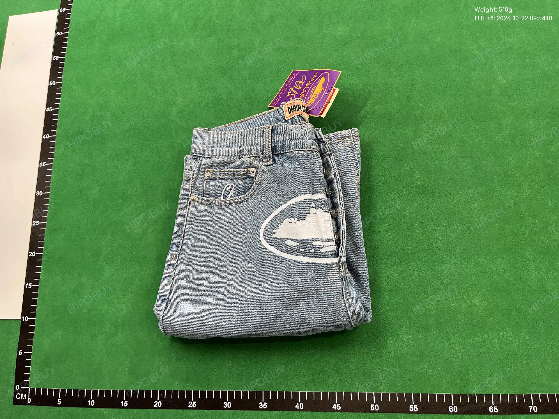 Foto QC 4 de Corteiz Denim Shorts Star Embroidery Vintage Wash Grey