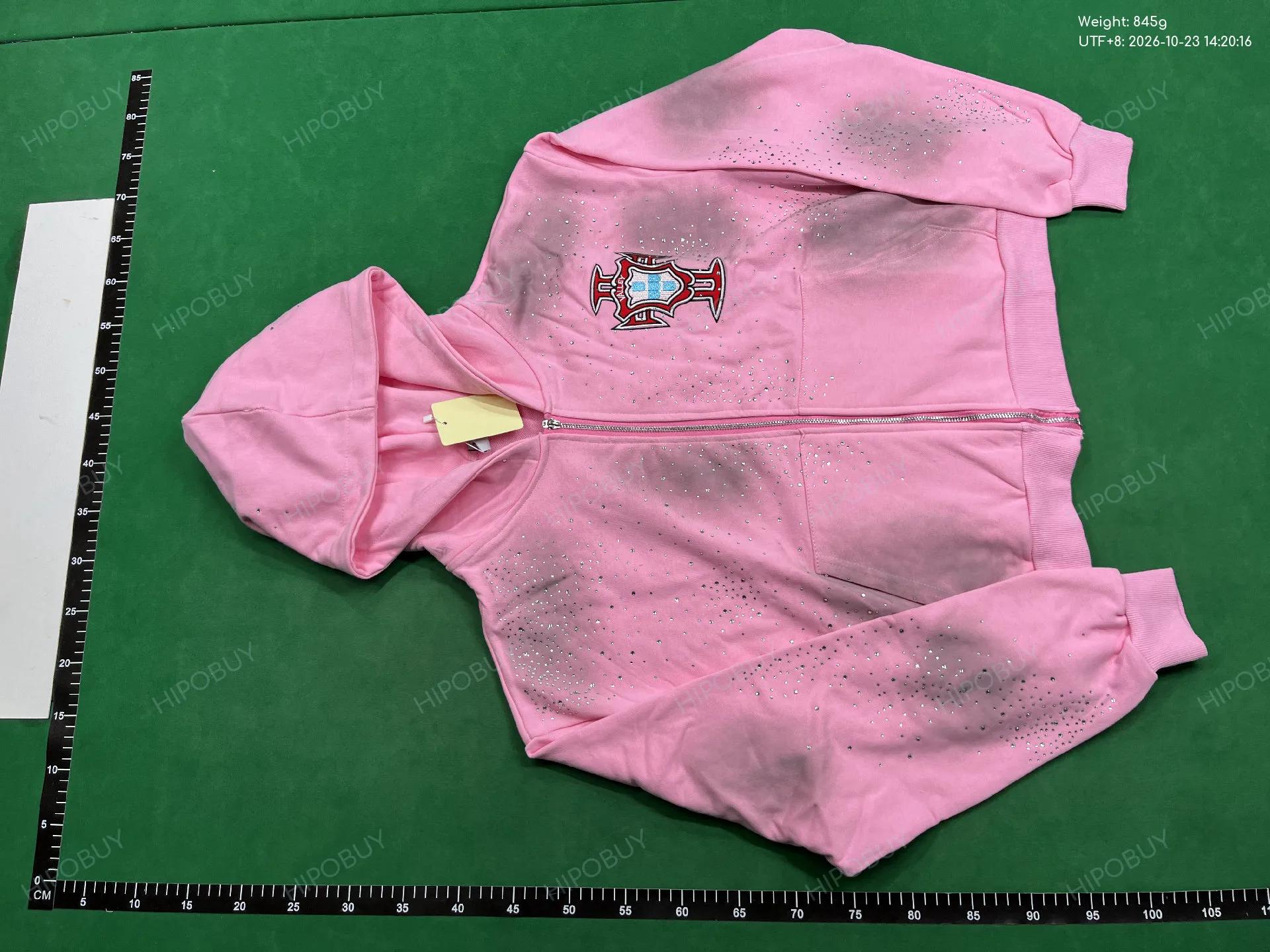 Foto QC 2 de Unbranded Valley Dreams Rhinestone Applique Zip Up Hoodie Washed Purple