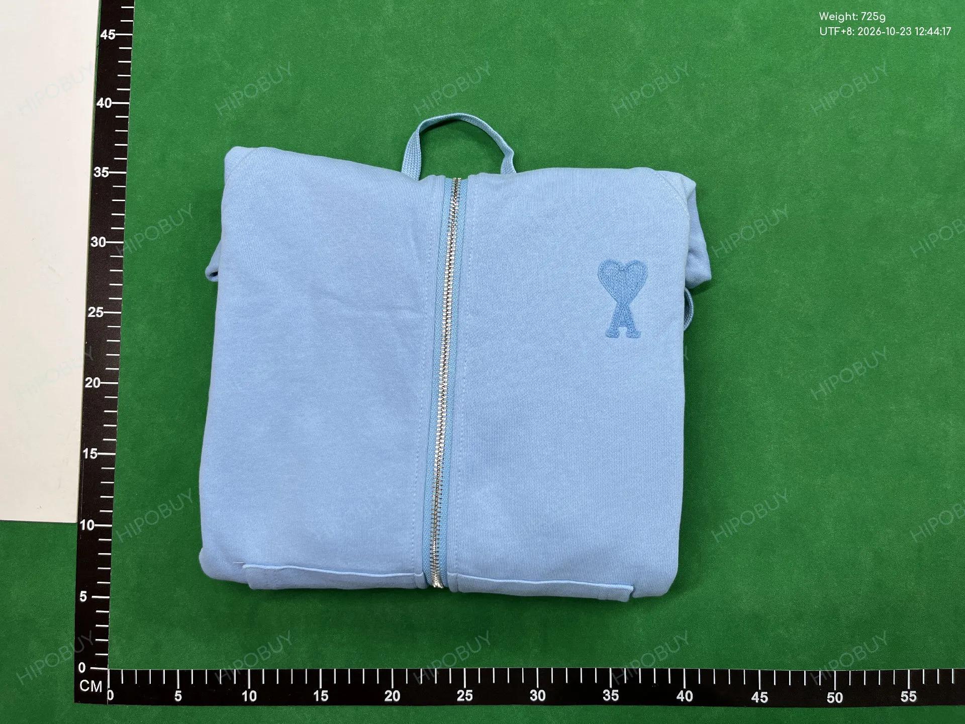 Foto QC 8 de Ami Paris Ami de Coeur Zip Sweater Cotton Navy