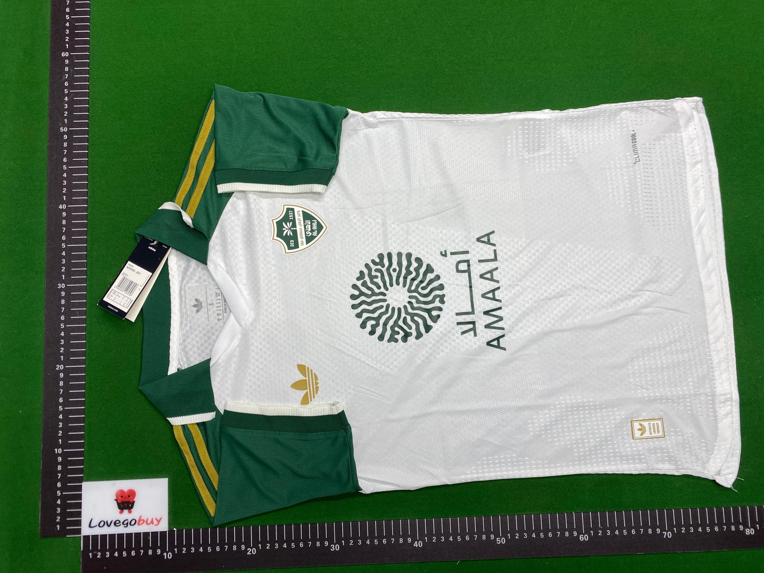 Foto QC 4 de Other x Al-Ahli Saudi FC Retro 1937 Home Striped Lace-Up Jersey Green White