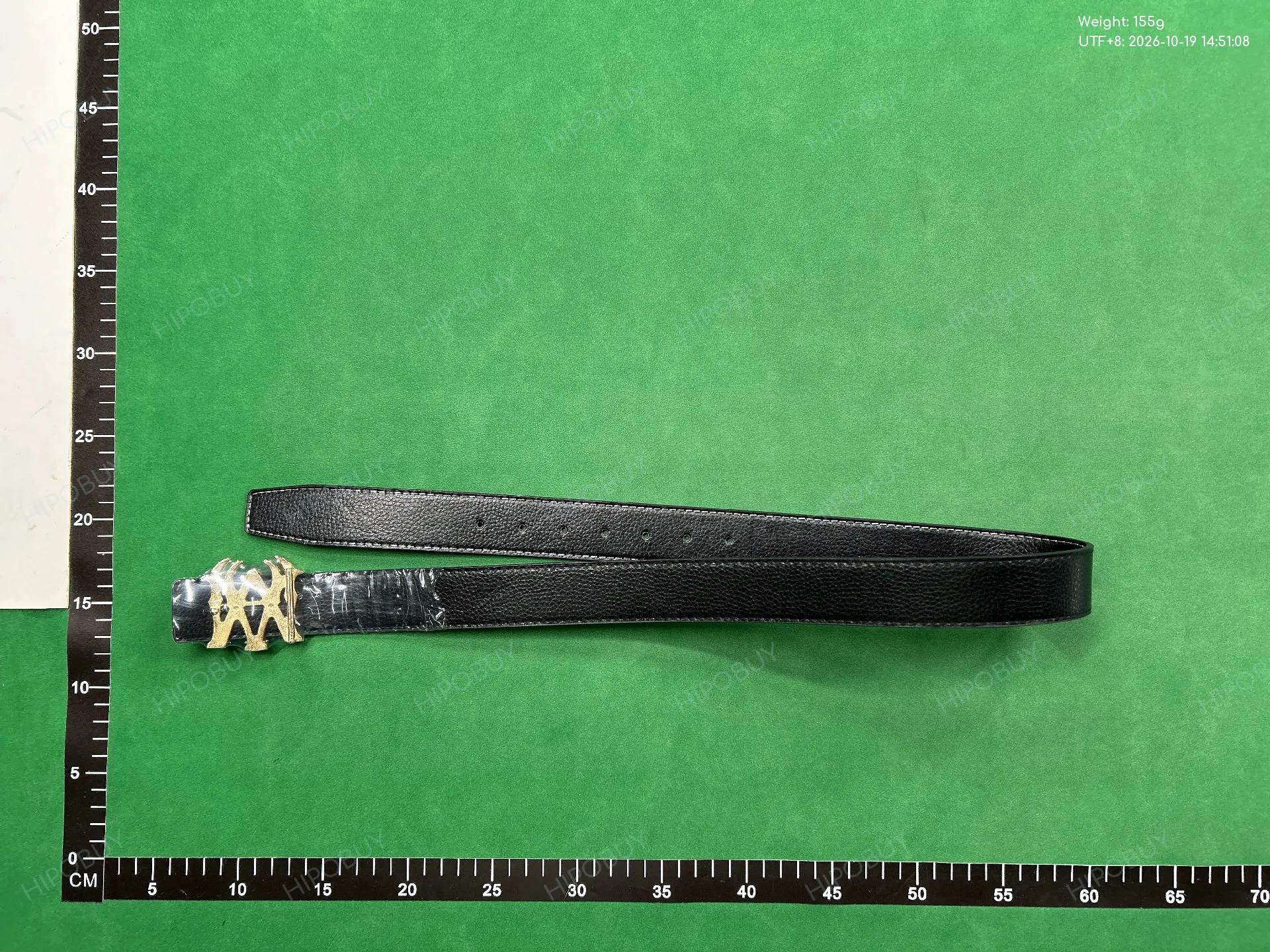 Foto QC 3 de Amiri Logo Belt Pebbled Leather