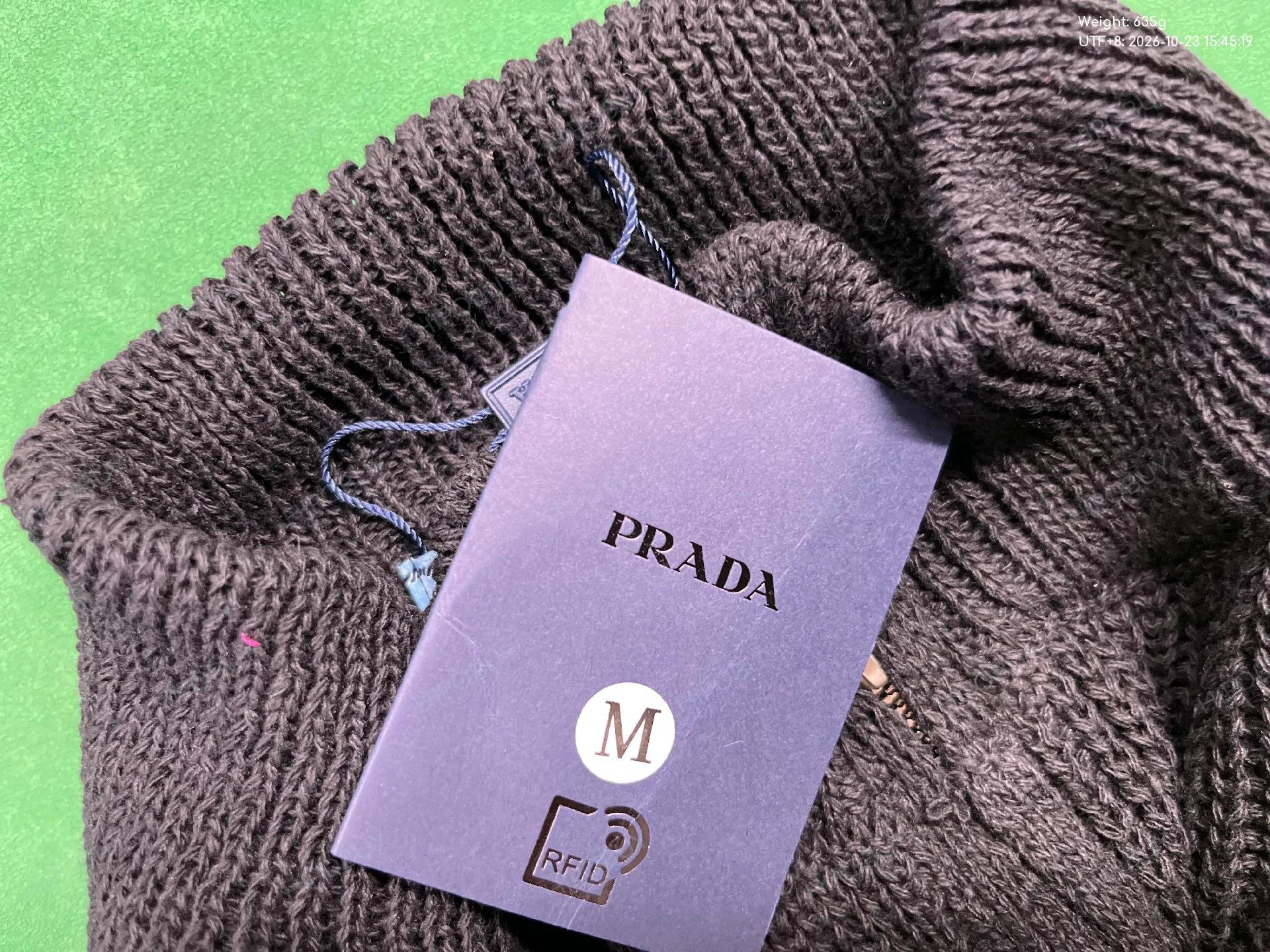 Foto QC 1 de Prada Zip Sweater Ribbed Knit Grey