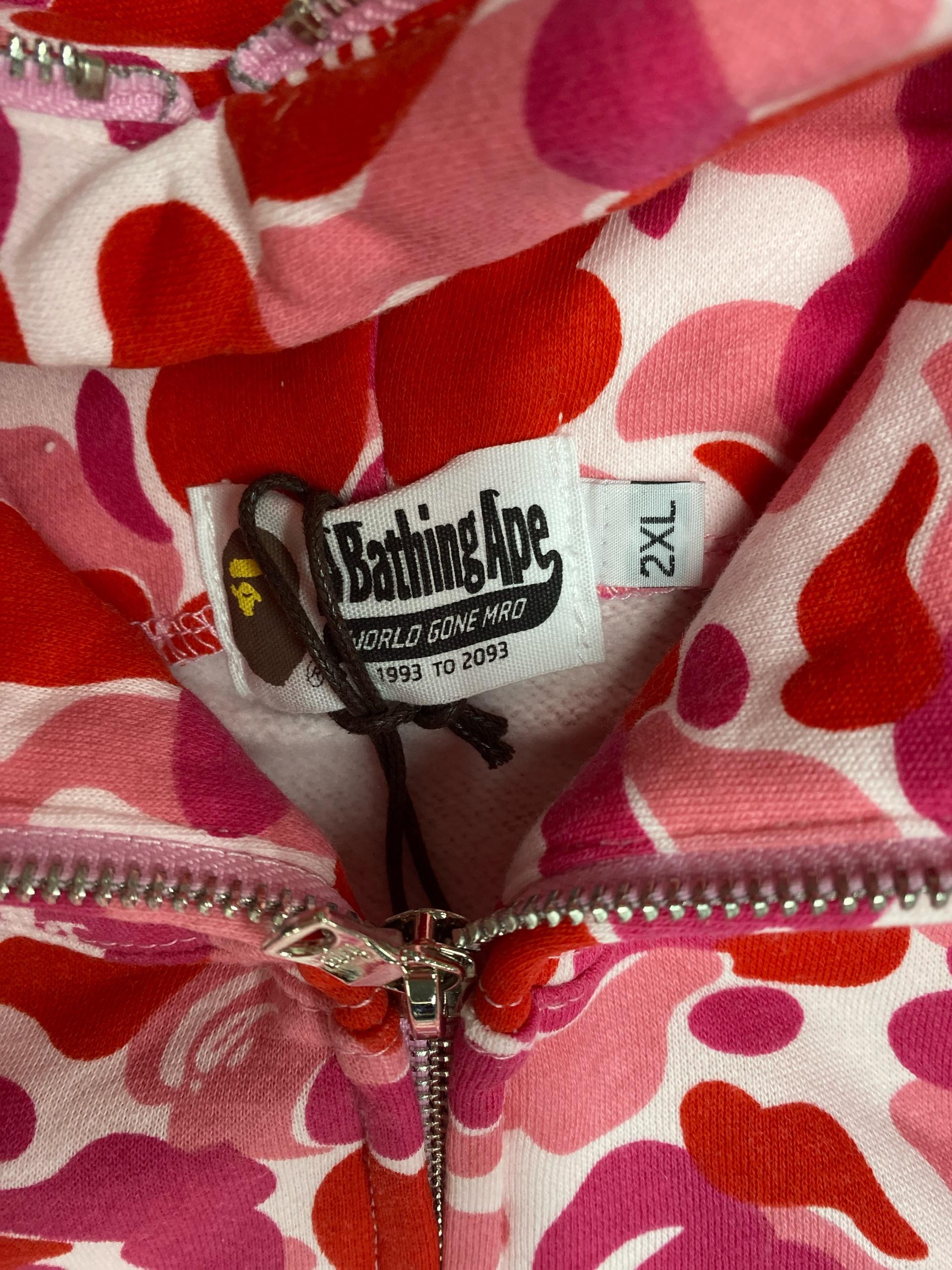 Foto QC 3 de BAPE Shark Full Zip Hoodie Jacket ABC Camo Pink