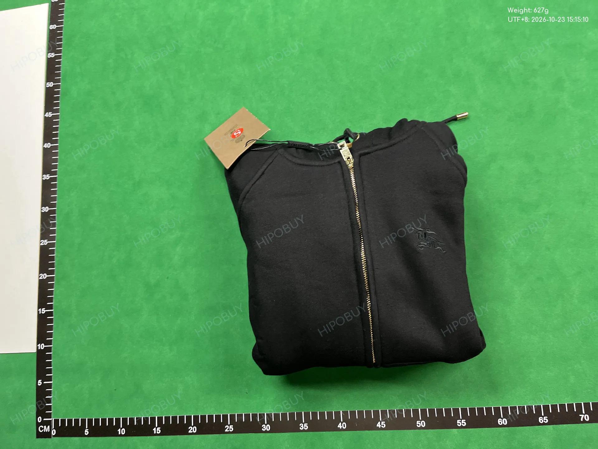 Foto QC 4 de Burberry Zip Sweater Vintage Check Hood Lining Black