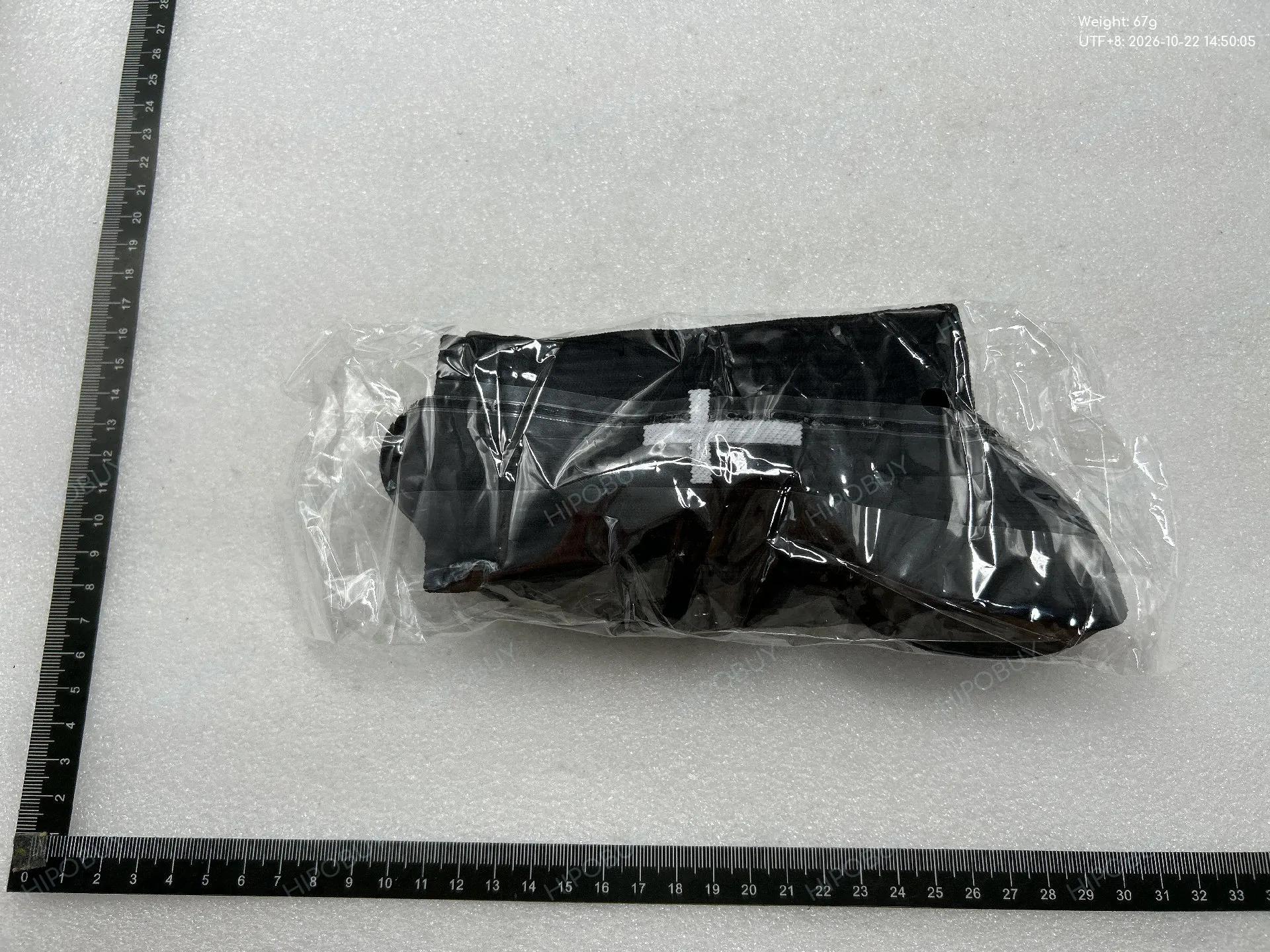 Foto QC 8 de Unbranded Crew Socks Cross Graphic Cushioned Black White