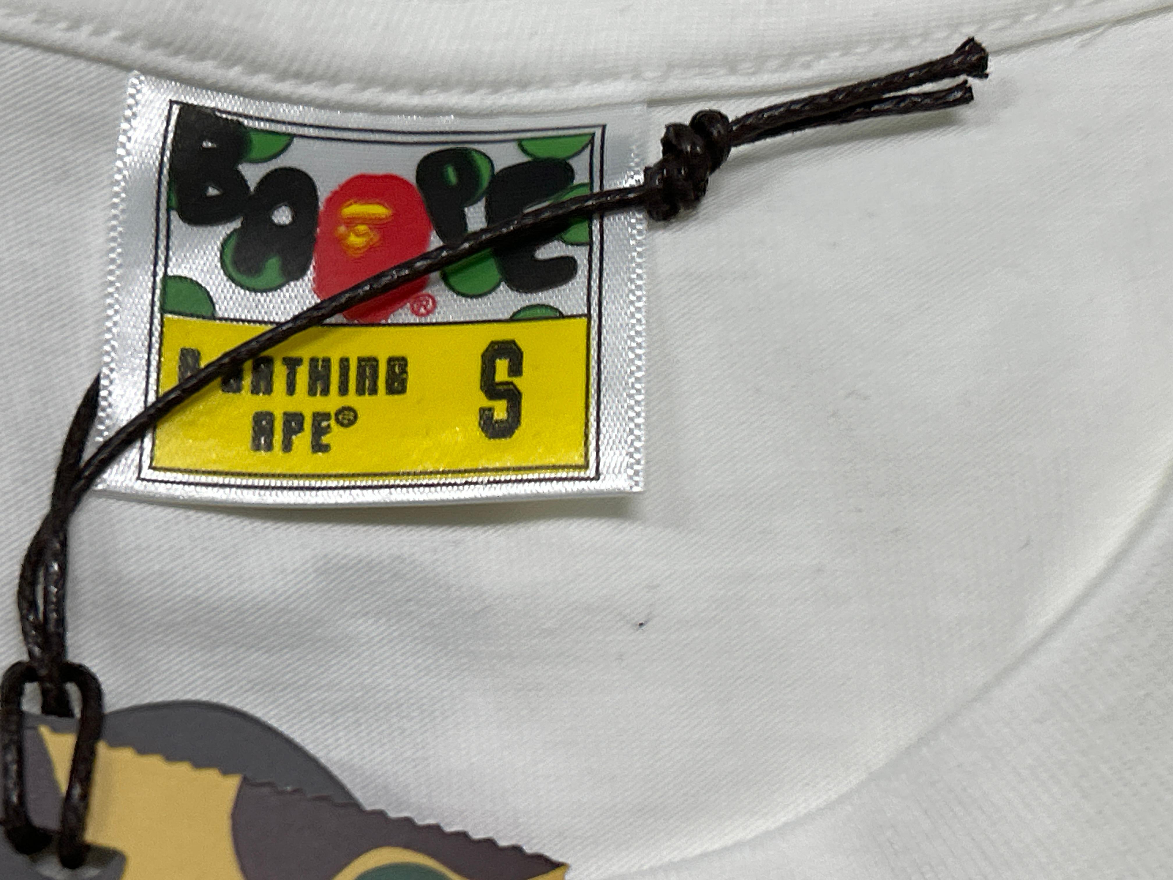 Foto QC 5 de BAPE ABC Camo Milo On Ape Head T-shirt Long-Sleeve White Blue