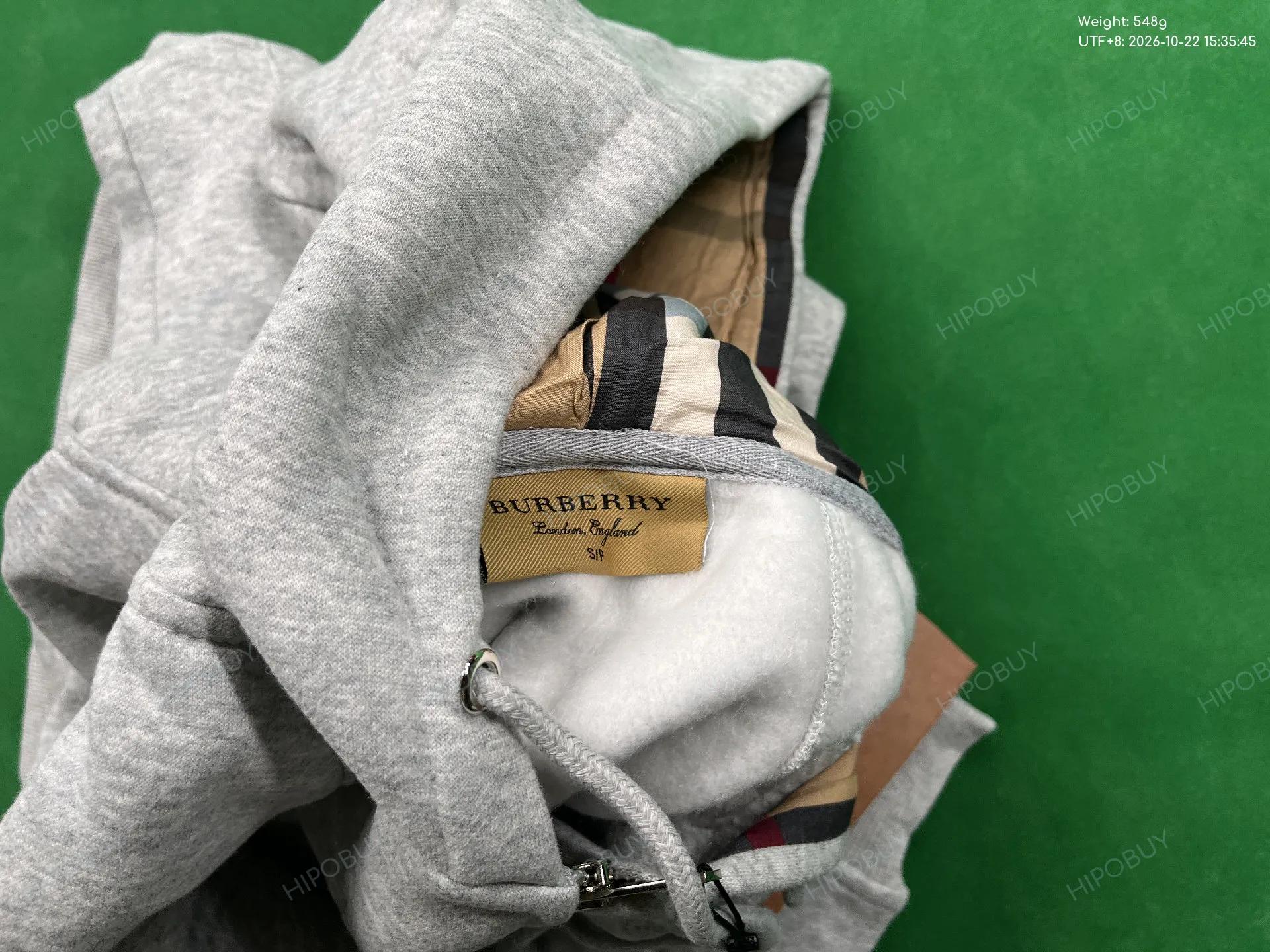 Foto QC 5 de Burberry Zip Sweater Vintage Check Hood Lining Black