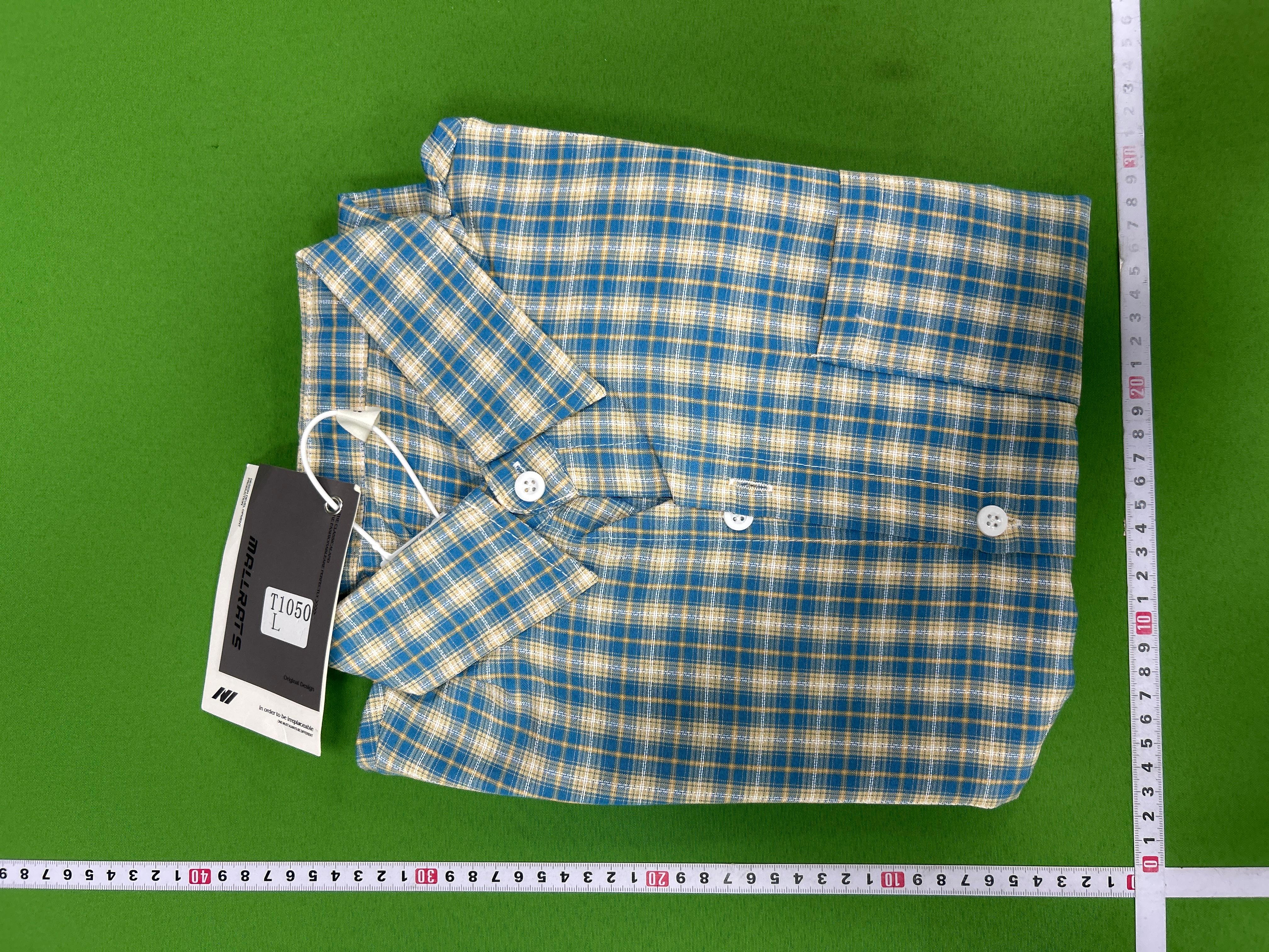 Foto QC 5 de Unbranded Shirt Vintage Plaid Short-Sleeve Blue