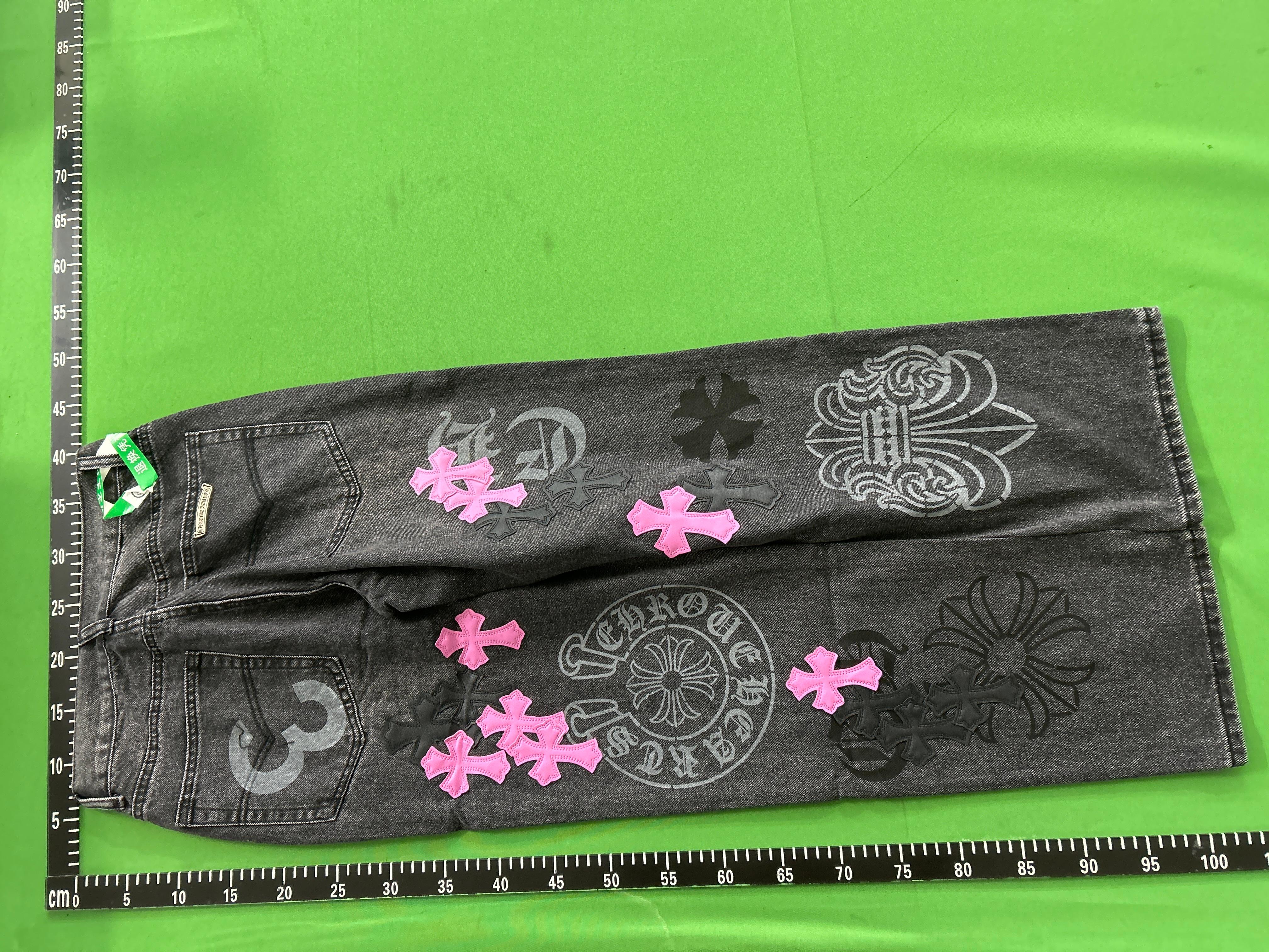 Foto QC 4 de Chrome Hearts Levi's Jeans Cross Patch Light Blue Green White