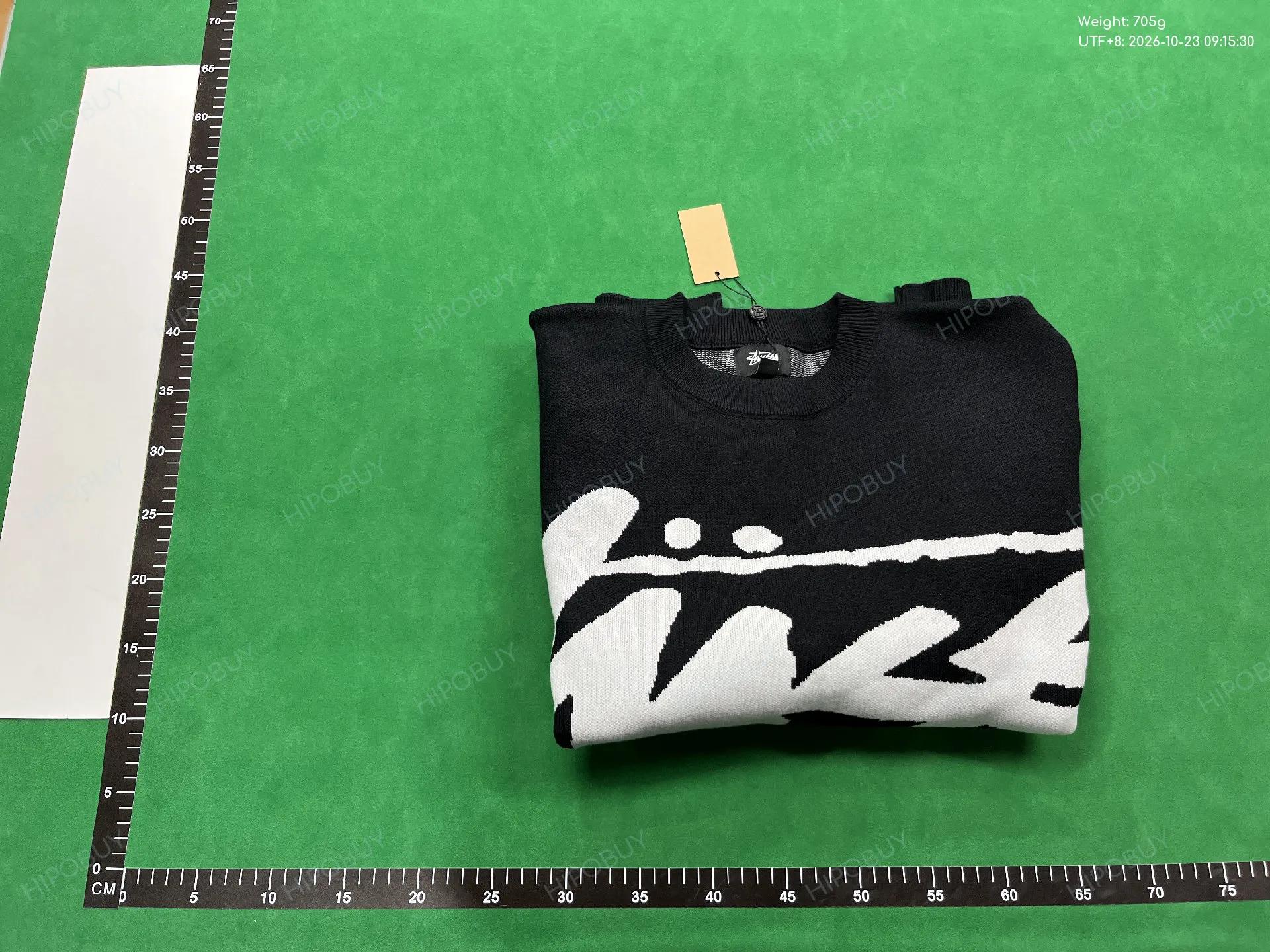 Foto QC 8 de Stussy Big Stock Logo Crewneck Sweater Knit Navy