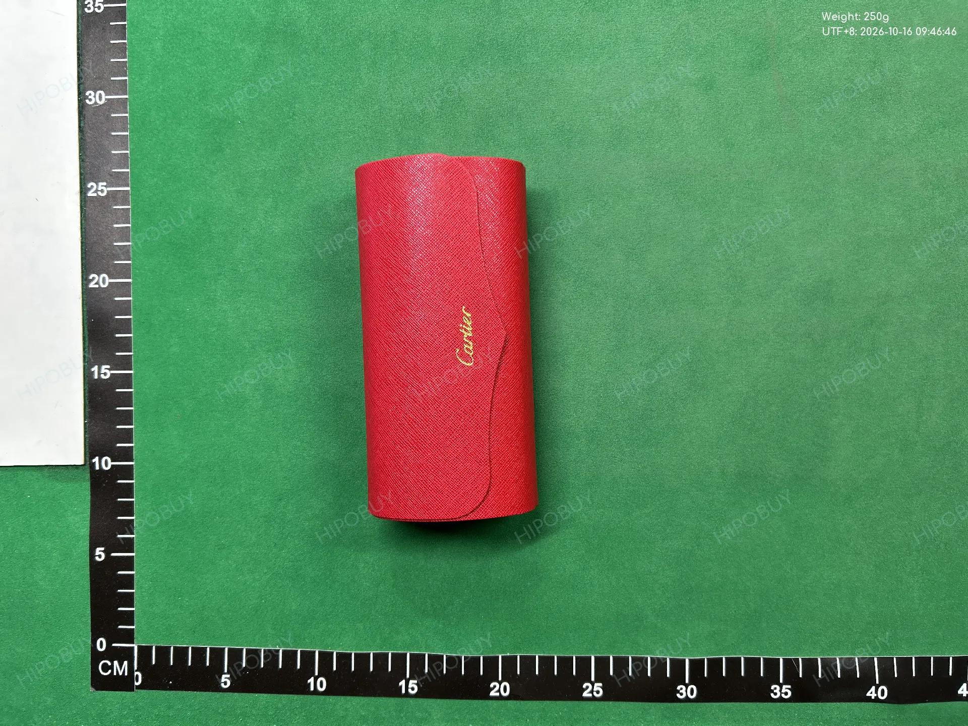Foto QC 1 de Cartier Grained Leather Sunglasses Case Set Red