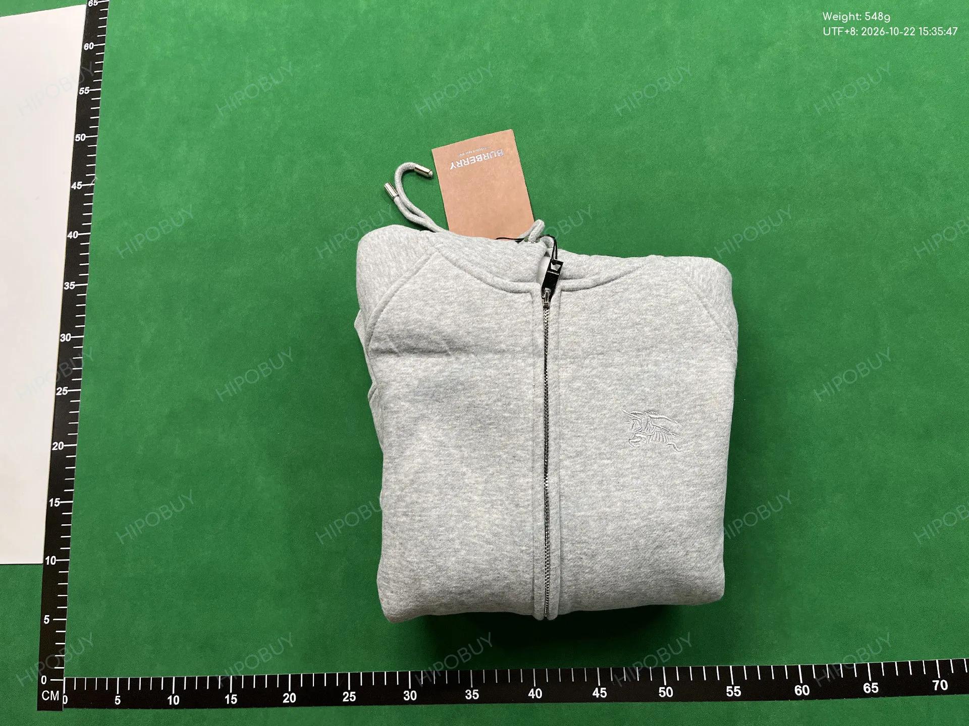 Foto QC 8 de Burberry Zip Sweater Vintage Check Hood Lining Black