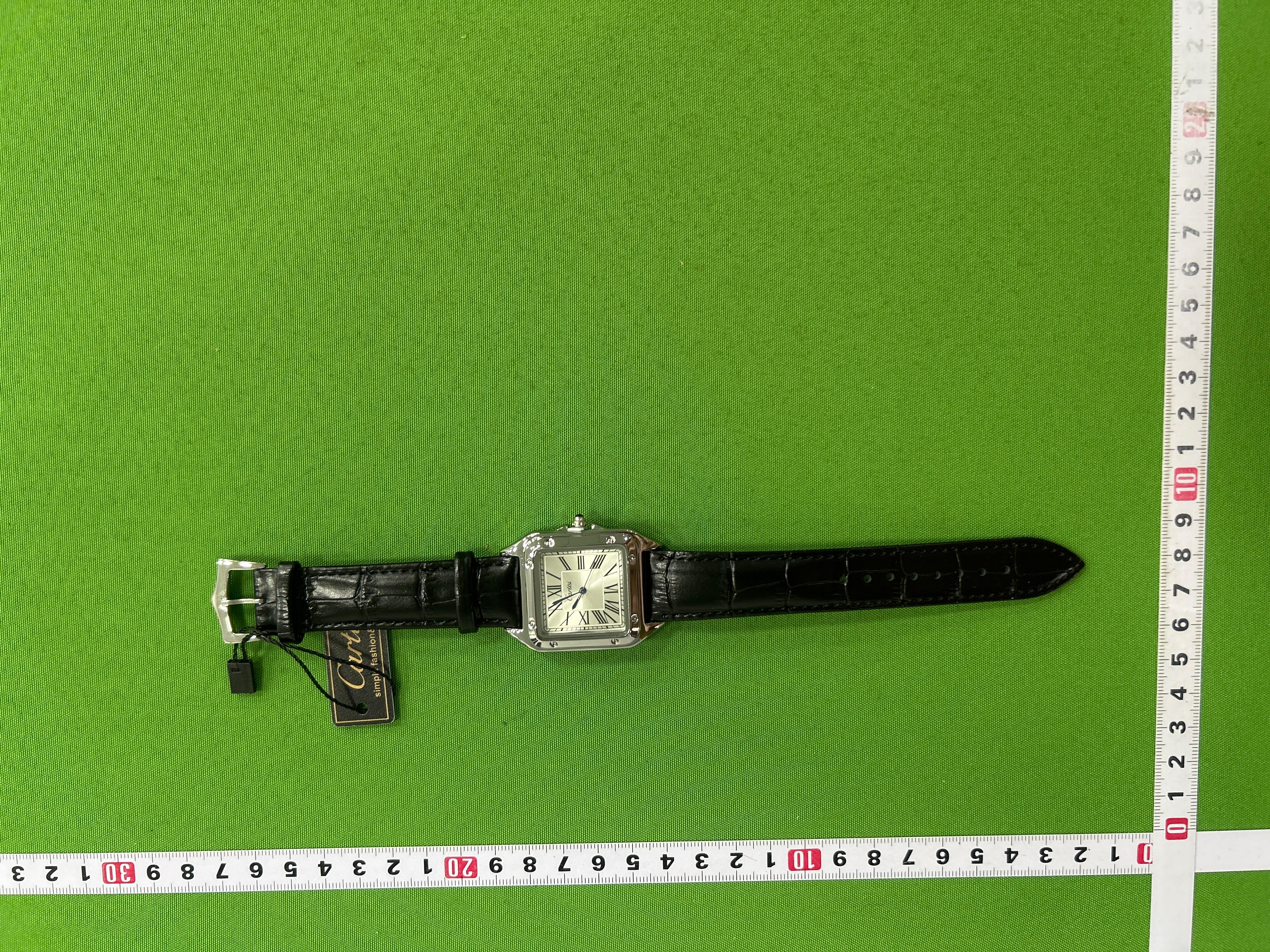 Foto QC 8 de Cartisi Square Roman Numeral Leather Strap Quartz Watch