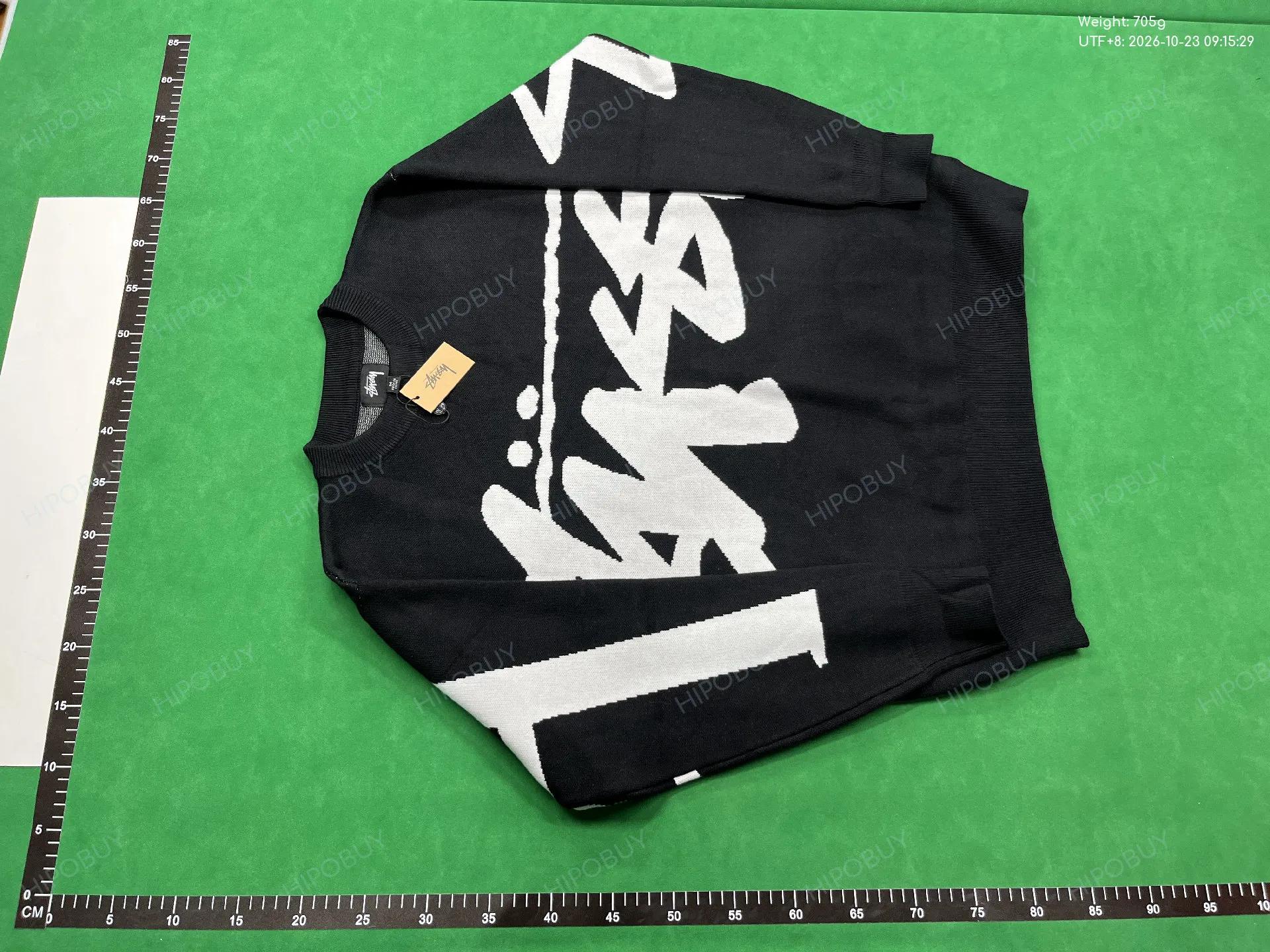 Foto QC 6 de Stussy Big Stock Logo Crewneck Sweater Knit Navy