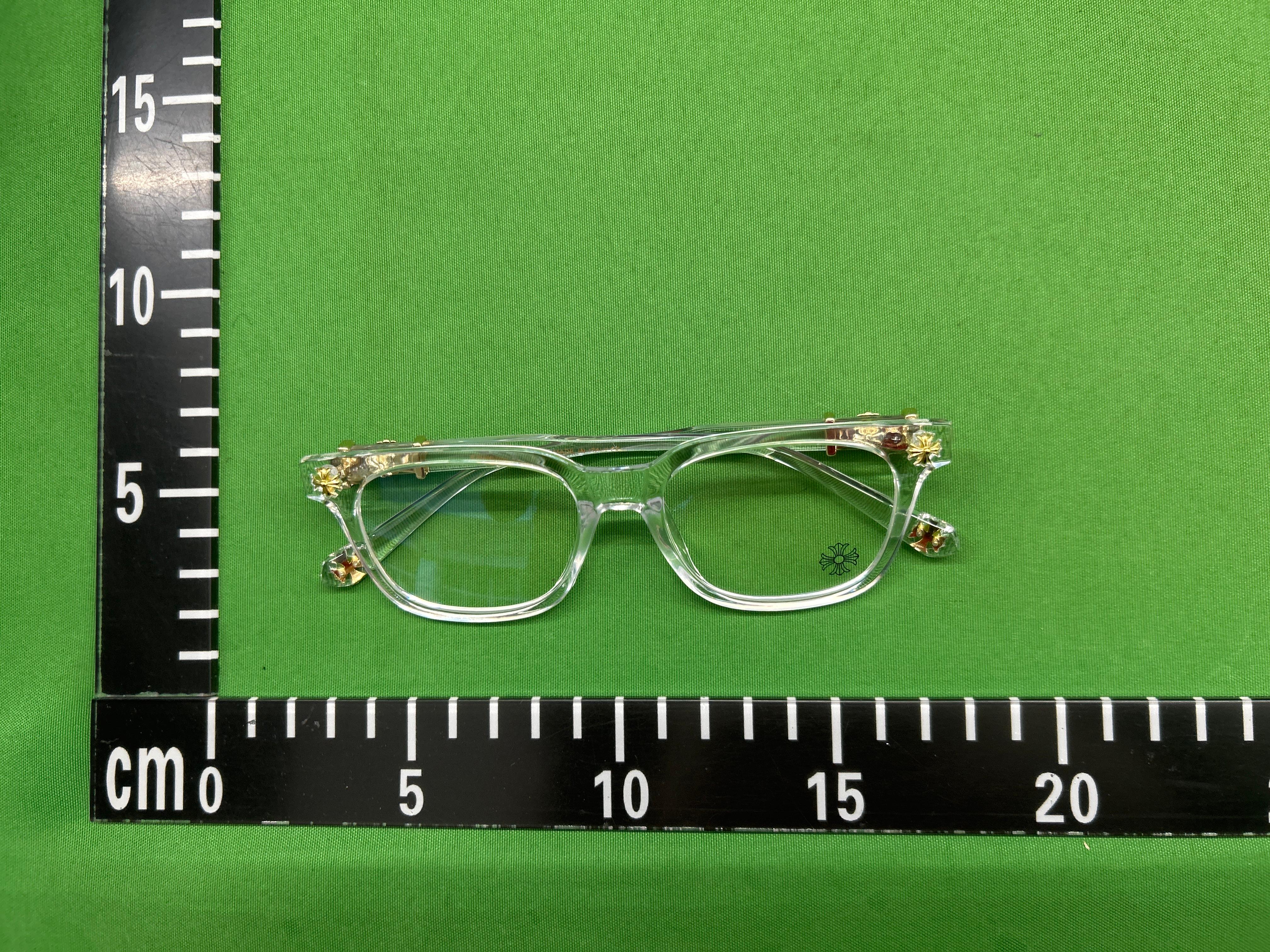 Foto QC 3 de Chrome Hearts Square-Frame Acetate Eyeglasses Black Gold (2273)