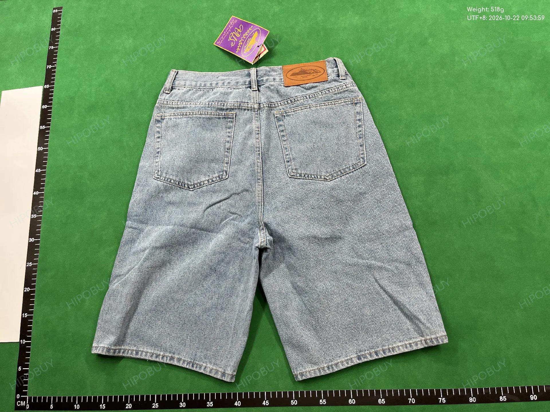 Foto QC 3 de Corteiz Denim Shorts Star Embroidery Vintage Wash Grey