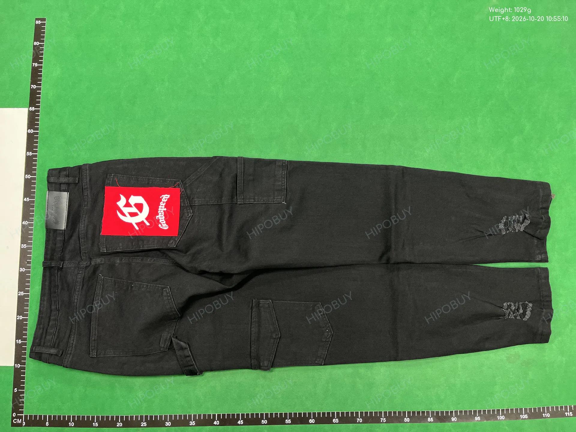 Foto QC 7 de Godspeed Denim Shorts Letter Logo Patchwork Black