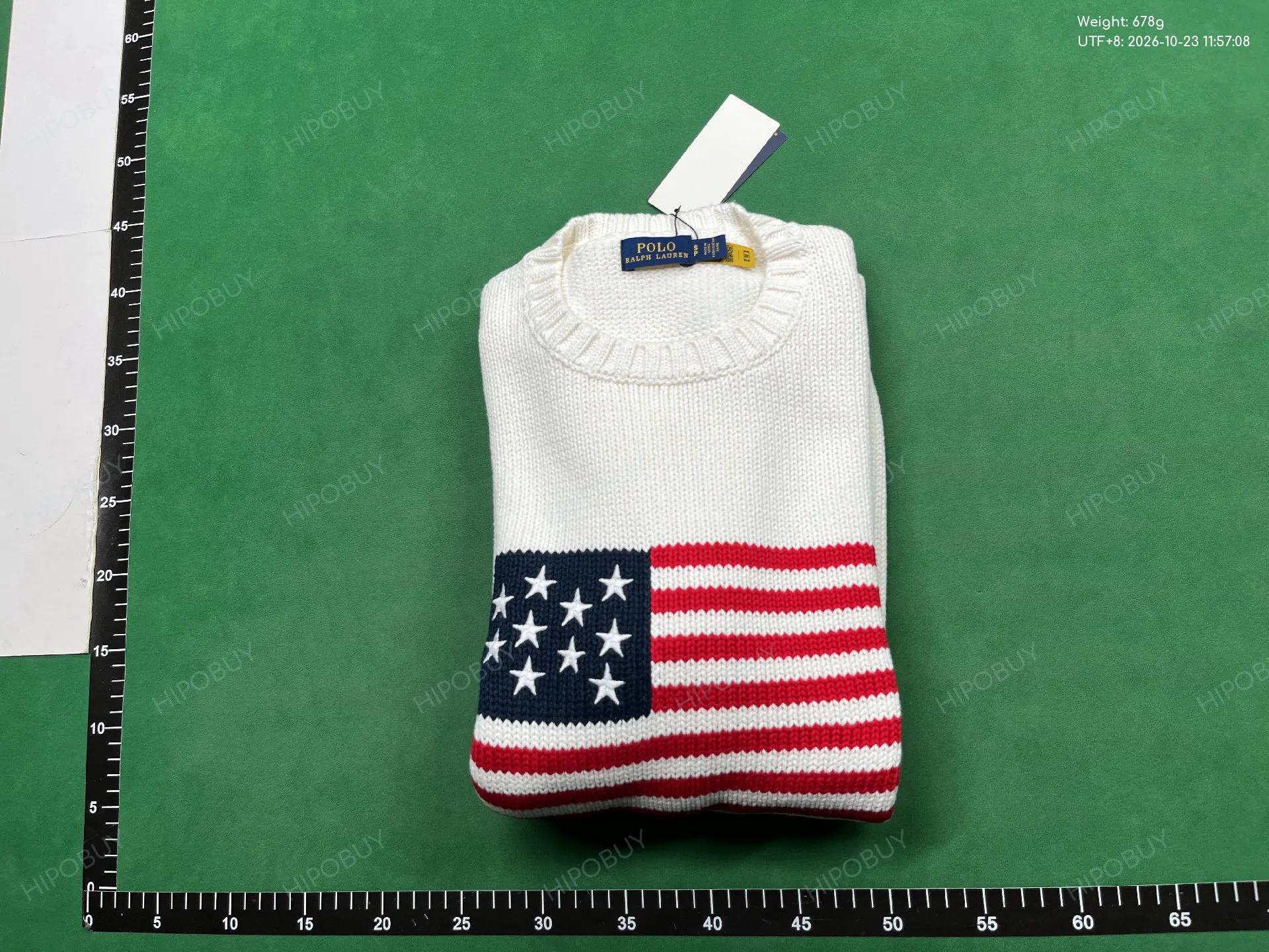 Foto QC 8 de Polo Ralph Lauren American Flag Crewneck Sweater Navy