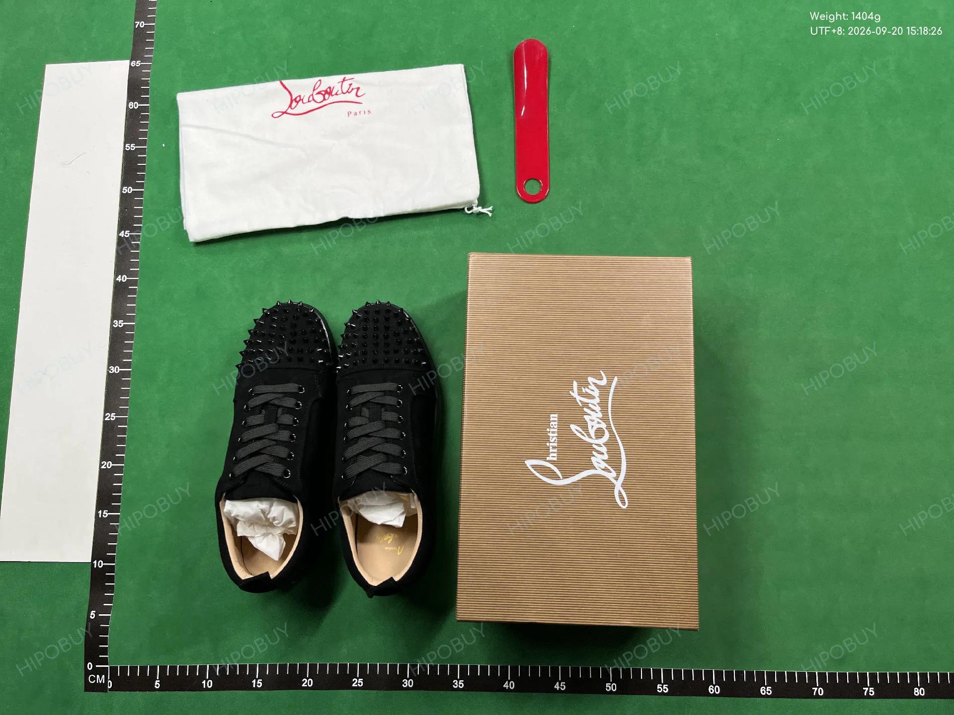 Foto QC 7 de Christian Louboutin Louis Junior Spikes Suede Low-Top Sneakers Blue