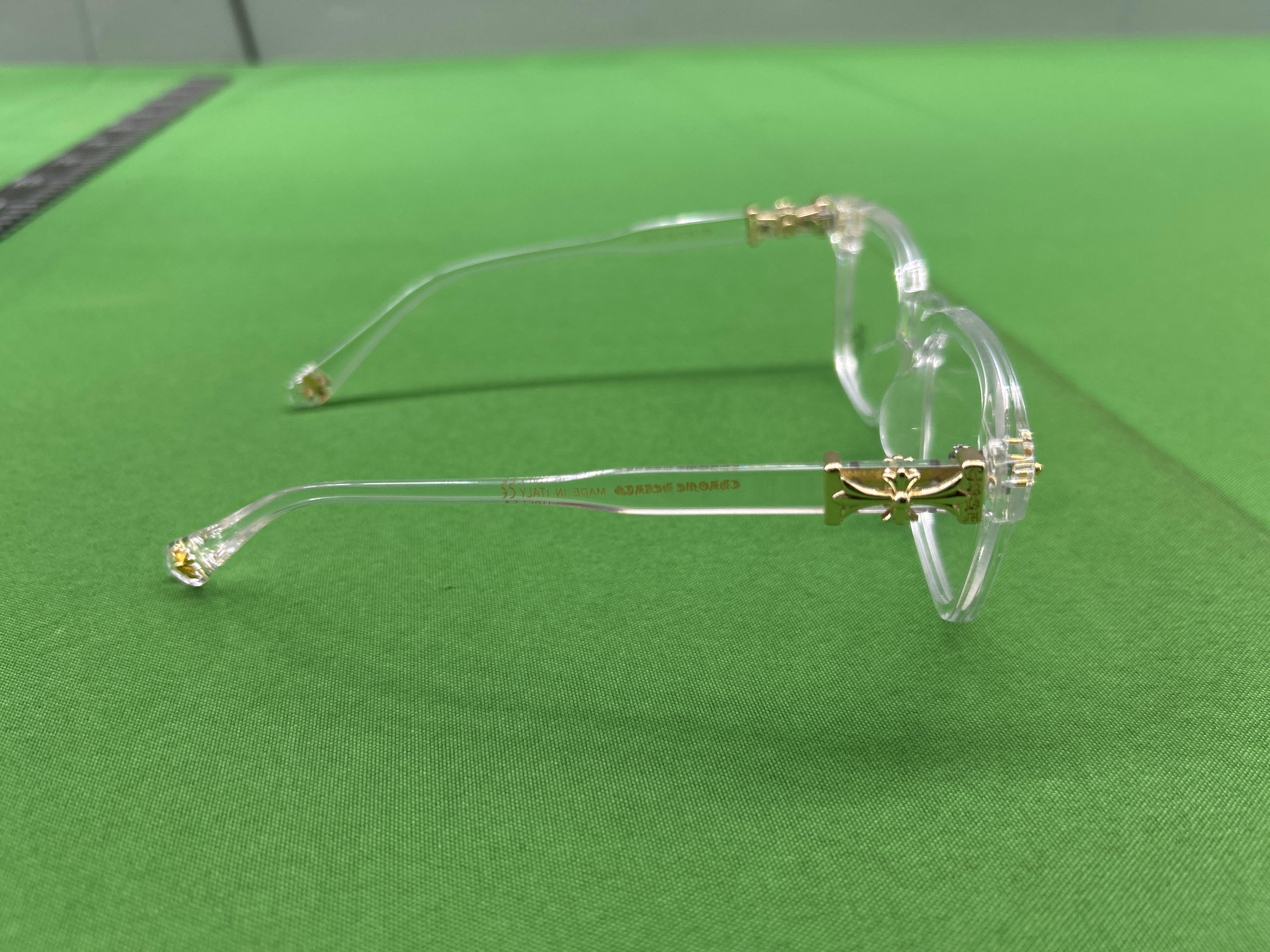 Foto QC 2 de Chrome Hearts Square-Frame Acetate Eyeglasses Black Gold (2273)
