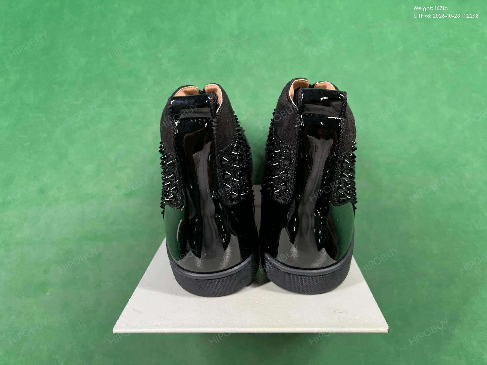 Foto QC 3 de Christian Louboutin Louis Leather High-Top Sneakers White