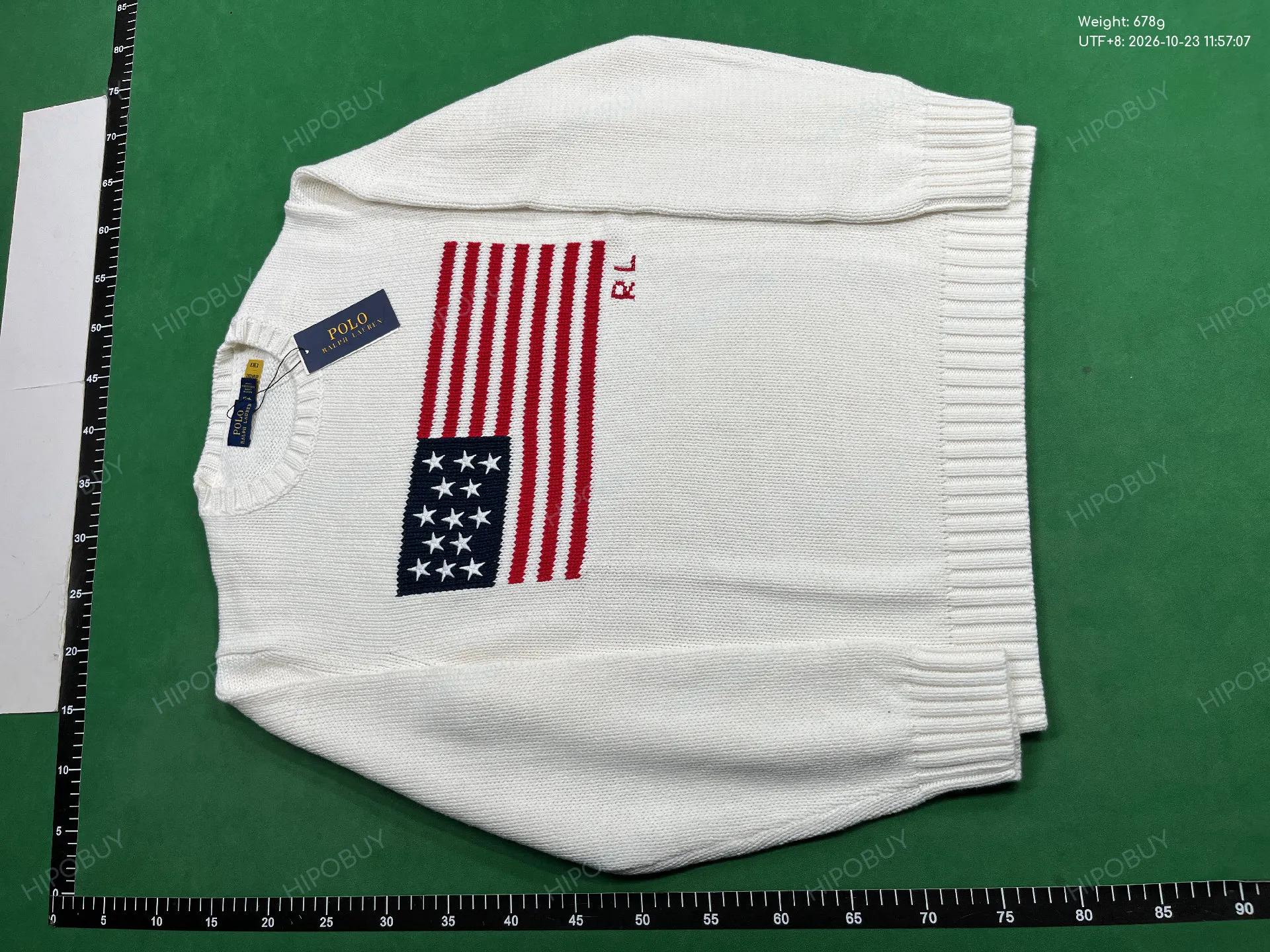 Foto QC 6 de Polo Ralph Lauren American Flag Crewneck Sweater Navy