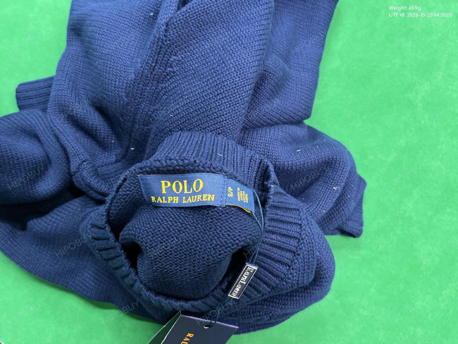 Foto QC 5 de Polo Ralph Lauren Iconic Crewneck Sweater American Flag Cotton Cream